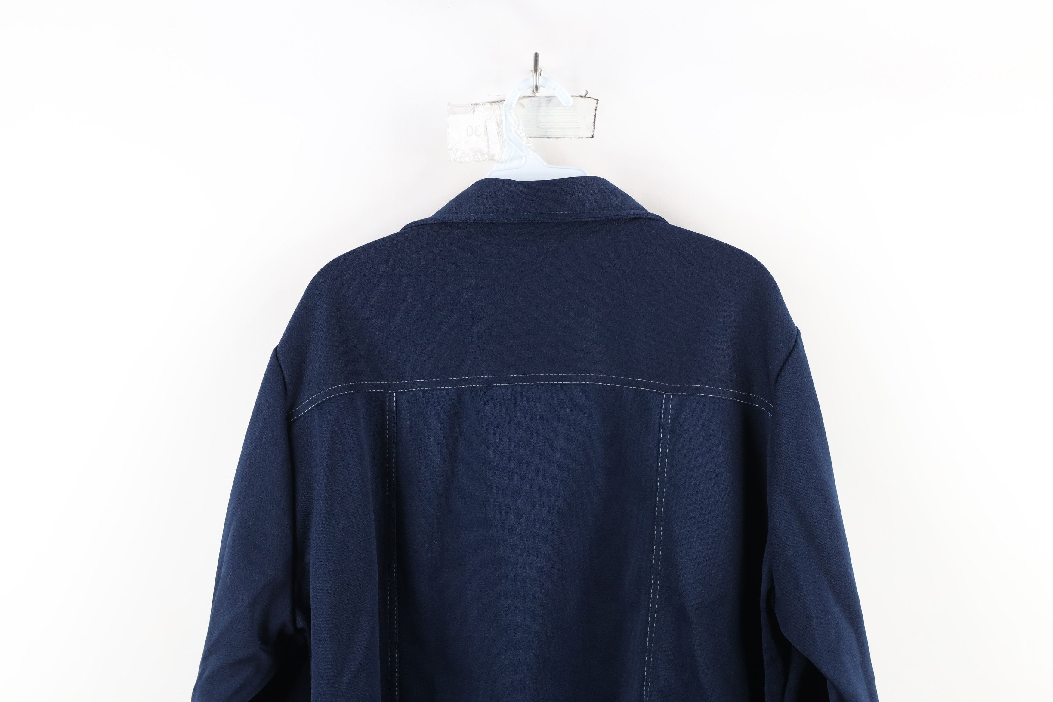 Vintage × Wrangler Vintage 70s Wrangler Knit Button Shirt Jacket Blue USA Size US XL / EU 56 / 4 - 12 Thumbnail