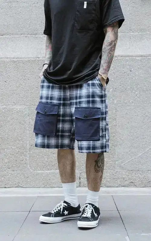 Other 21SS Tokyo Union Navy Blue Checked Shorts Size US 32 / EU 48 - 1 Thumbnail