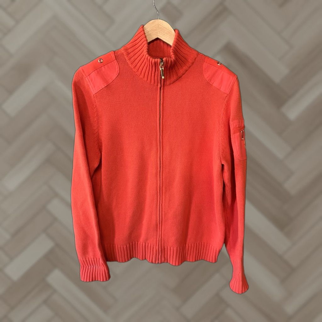 Ralph Lauren Lauren Ralph Lauren Womens Red Knit Full Zip Mock Neck Sweatshirt Size XL Size XL / US 12-14 / IT 48-50 - 1 Thumbnail