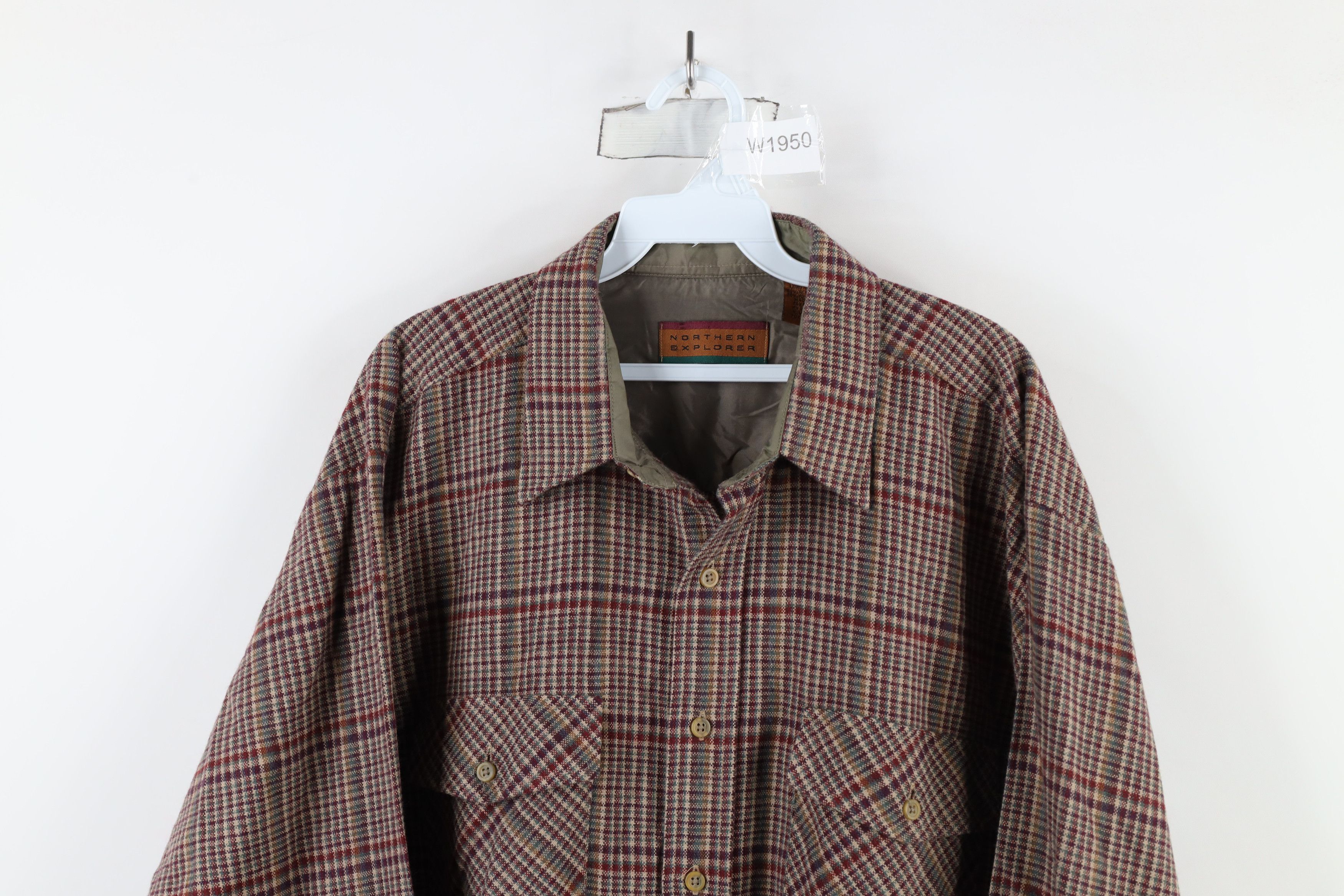 Vintage Vintage 90s Streetwear Plaid Knit Collared Button Shirt Size US XL / EU 56 / 4 - 2 Thumbnail