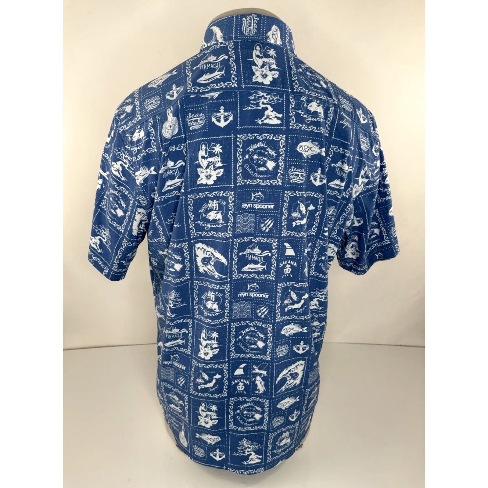 Reyn Spooner REYN SPOONER / SOUTHERN TIDE - HULA GIRL Surf Shark Fish Aloha M Shirt EXCELLENT Shirt Mens M Blue XS? Size US M / EU 48-50 / 2 - 4 Thumbnail