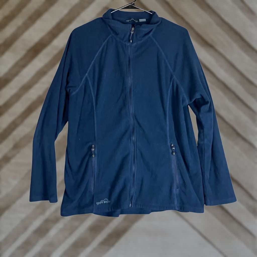 Eddie Bauer Eddie Bauer Mens Sweater Blue Thin Full Zip Pullover Long Sleeve Pockets XLarge Knit V-Neck Regular Fit Size US XL / EU 56 / 4 - 1 Thumbnail
