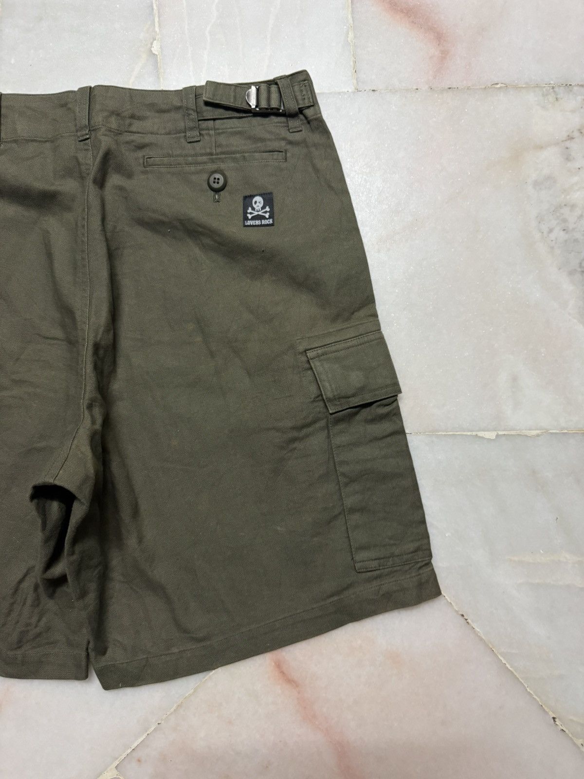 Seditionaries 💥PUNK SHORT PANTS💥 SUPERLOVERS ROCK OLIVE GREEN SHORT CARGO Size US 31 - 11 Thumbnail