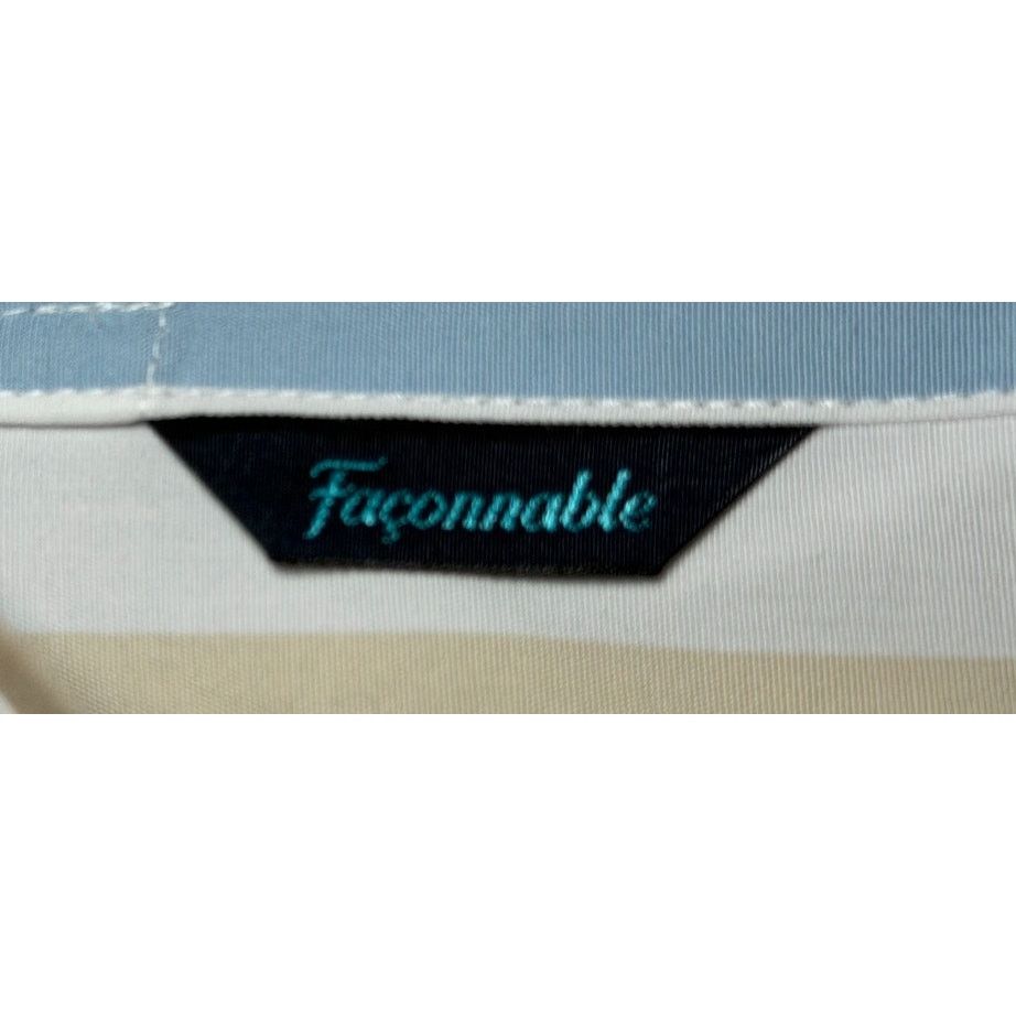 Faconnable Façonnable Striped Button Down Shirt Neutral Blue Size US L / EU 52-54 / 3 - 5 Thumbnail