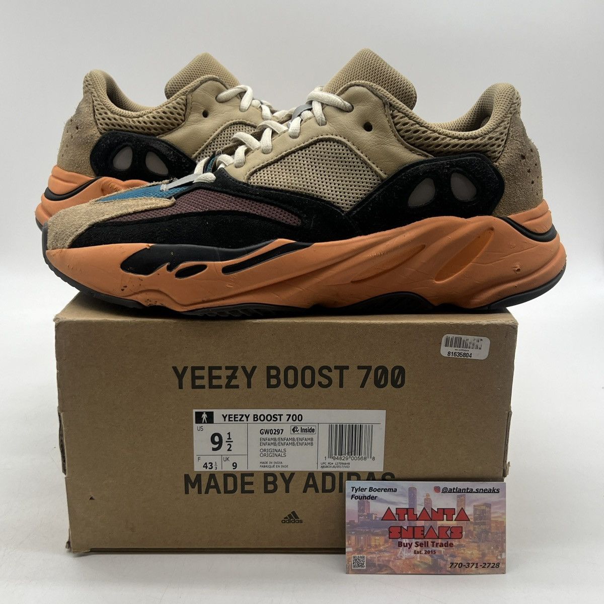 Adidas Yeezy boost 700 Enflame Amber Size US 9.5 / EU 42-43 - 1 Thumbnail