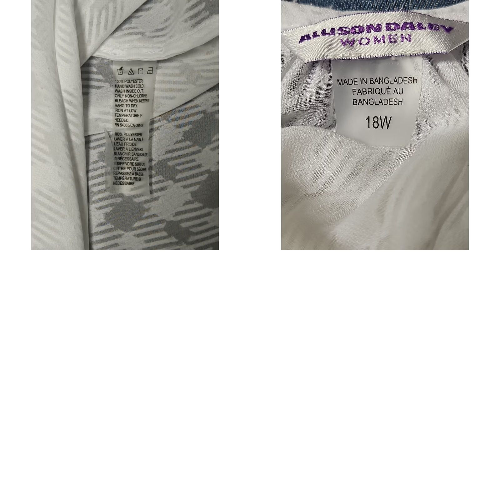 Vintage Allison Daley Blouse Peasant Tunic 3/4 Sleeve V-Neck Tie White 16W 18W Plus Women’s Bohemian Shirt Geometric Tassel Size XXL / US 16-18 / IT 52-54 - 8 Thumbnail
