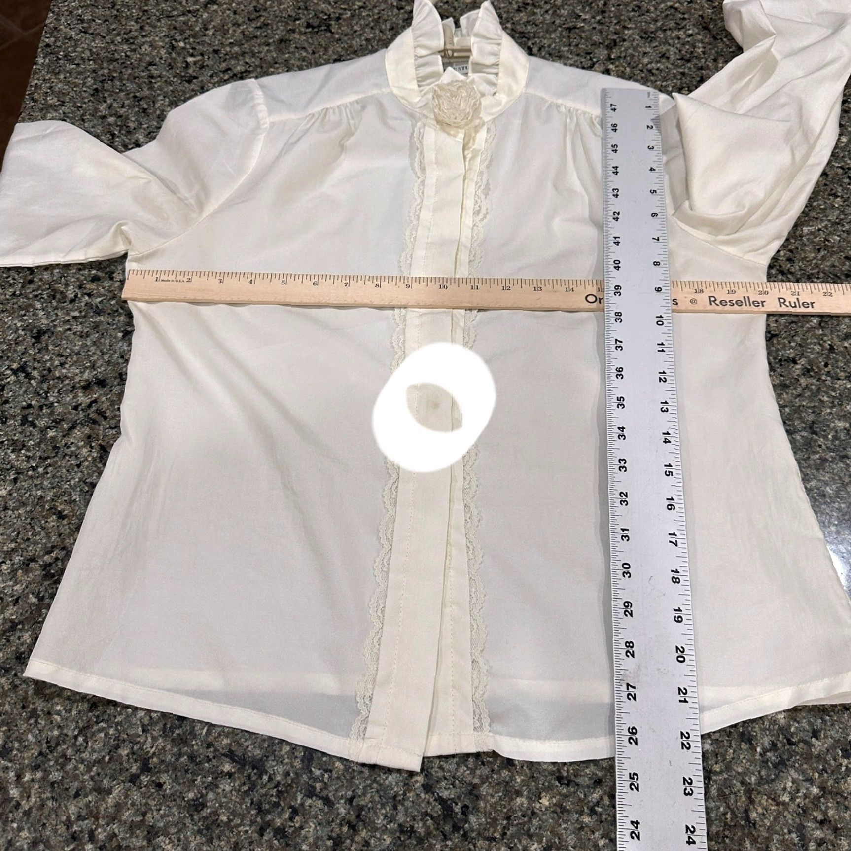 Vintage VINTAGE Alice Stuart Blouse Women Size 12 Ivory Small Stain Victorian Camisole Style Shirt Ladies Casual Business 12 Womens Size XL / US 12-14 / IT 48-50 - 5 Thumbnail