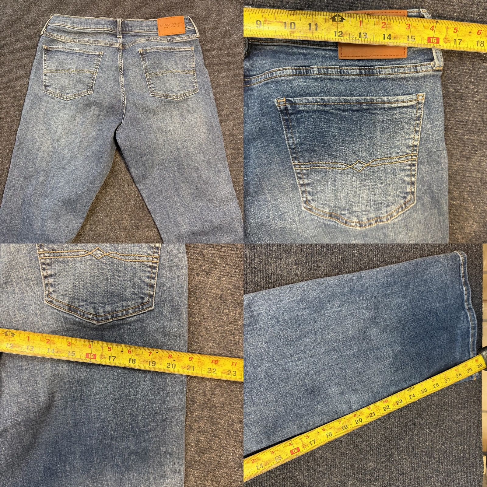 Lucky Brand Lucky Brand Sweet Boot Jeans Womens 14/32 Med Wash Blue Distressed Bootcut Denim Med Wash Jeans Boots cut Distressed 5-Pocket Womens Size 36" / US 14 / IT 50 - 8 Thumbnail