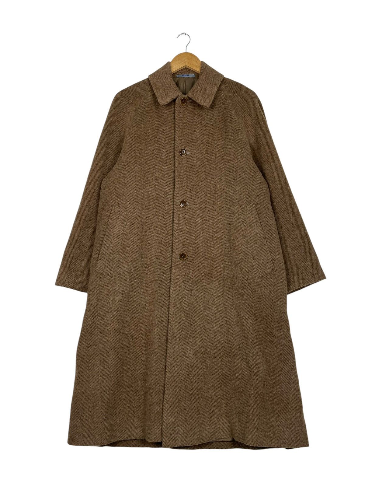 Designer × Japanese Brand × Kenzo 💥KENZO RICH BROWN LONG COAT JACKET Size US M / EU 48-50 / 2 - 1 Thumbnail