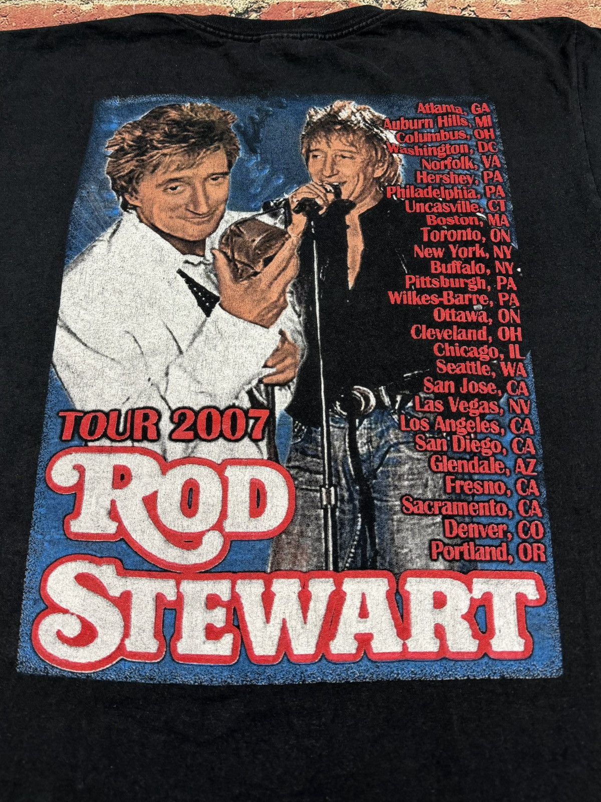 Band Tees Vintage Rod Stewart Tee 2007 Rockin in the Round Rap Tee Size US M / EU 48-50 / 2 - 4 Thumbnail