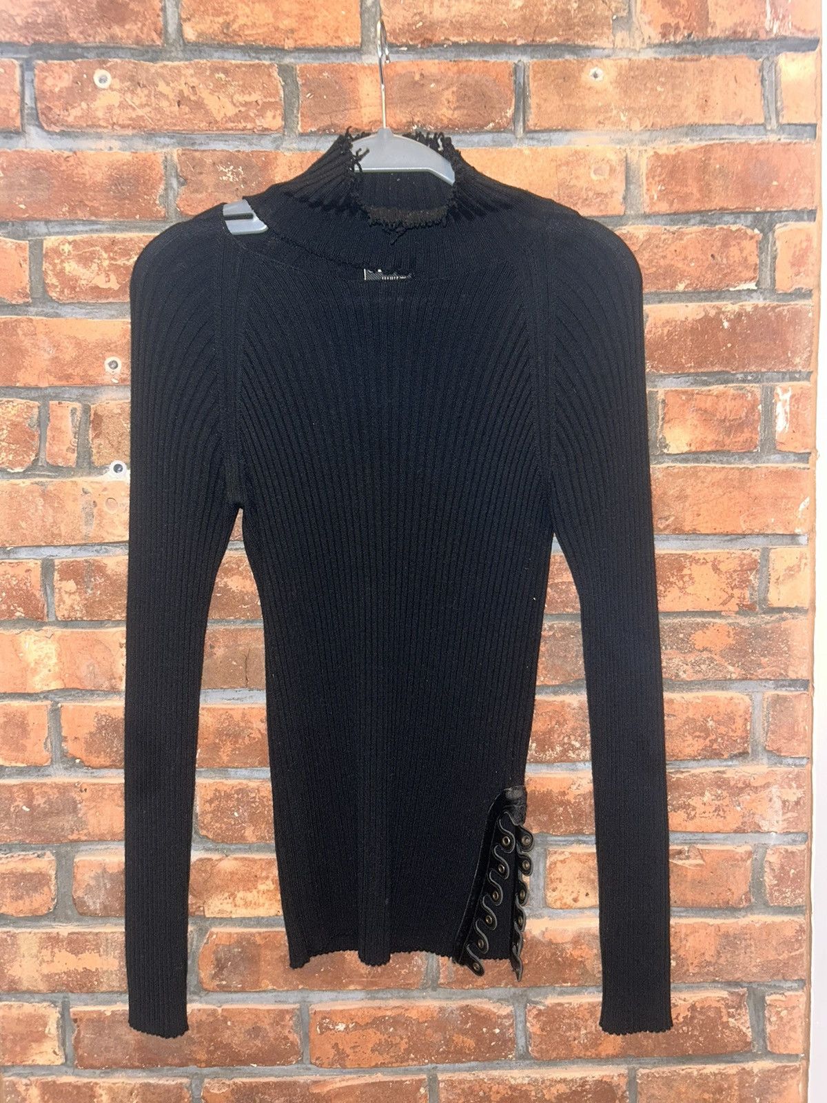 image of Jean Paul Gaultier Longsleeve Dress/sweater in Black, Women's (Size Large)