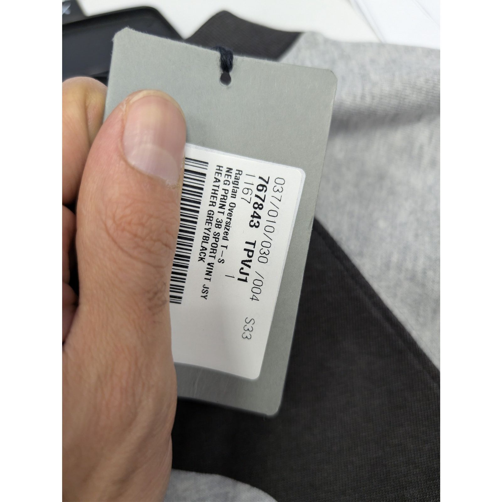 Balenciaga o1rshd1 Neg Print Raglan Oversized T-Shirt in Heather Grey Size US S / EU 44-46 / 1 - 22 Thumbnail