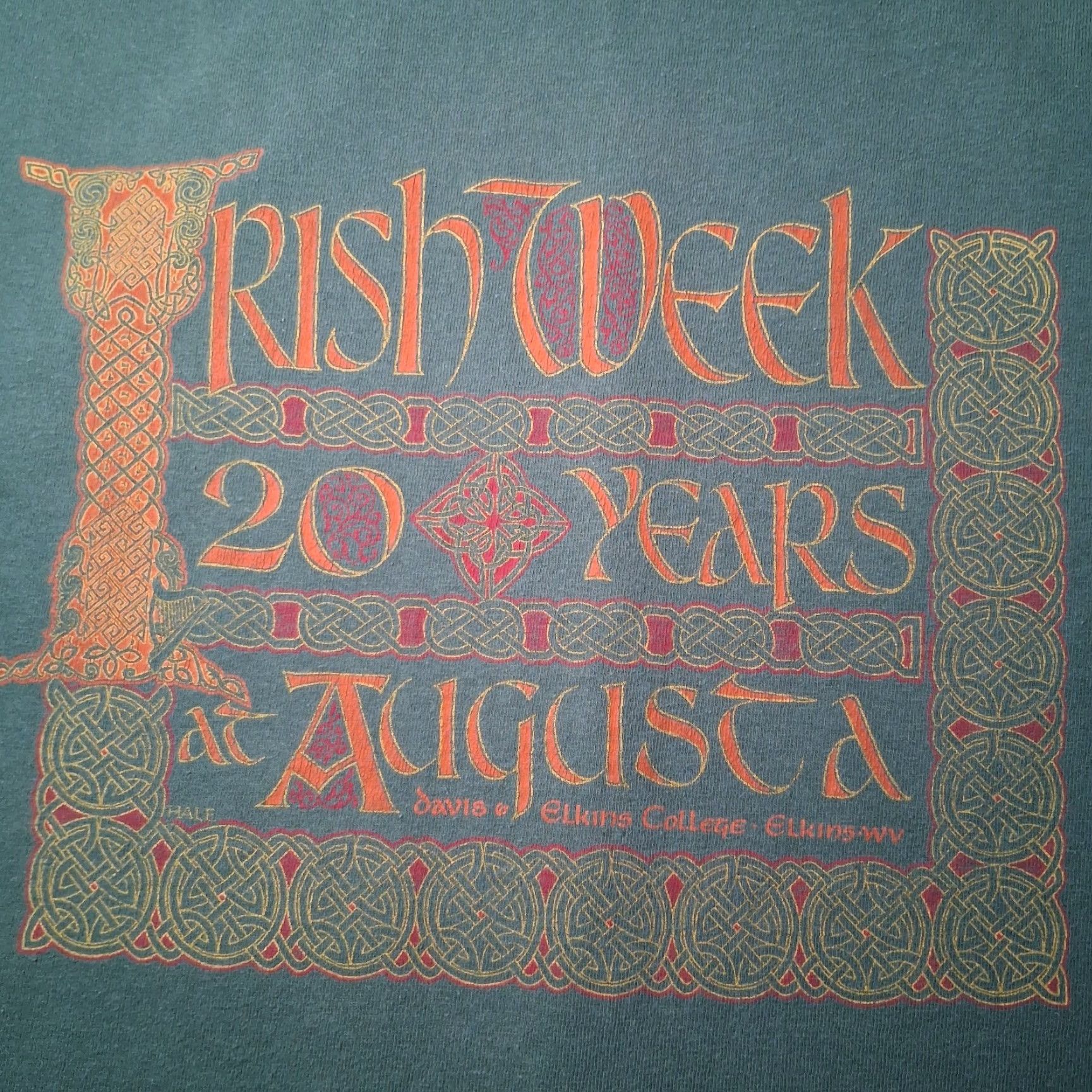 Vintage AND Augusta Irish Week Shirt L Men's Green Cotton Knit Graphic T-Shirt 20 Years WV Celtic Music College Vintage Size US L / EU 52-54 / 3 - 3 Thumbnail
