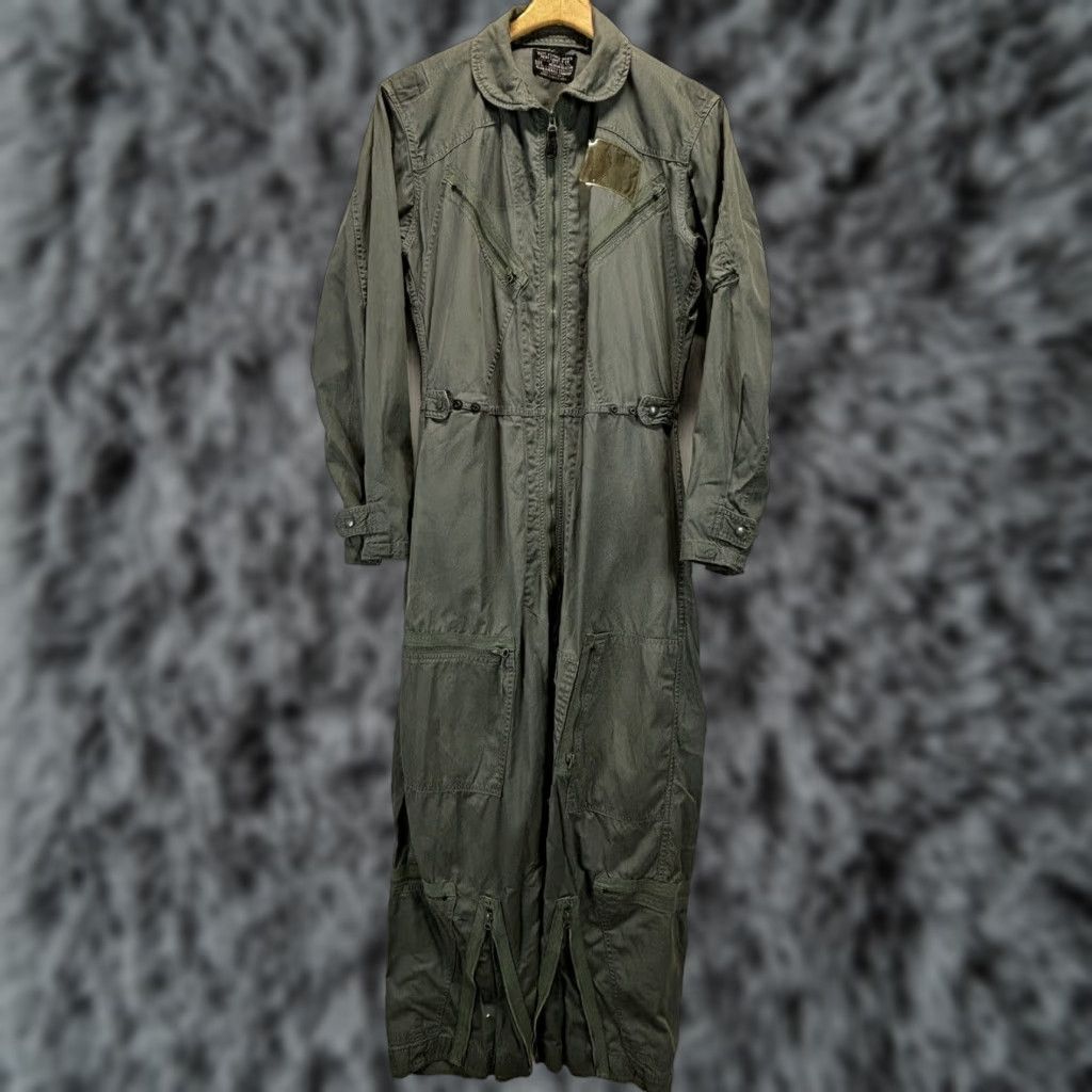Vintage VINTAGE Allen Overall Company K2B Military Flight Suit 1963 Men’s Medium Sage Green Size 40R - 1 Thumbnail