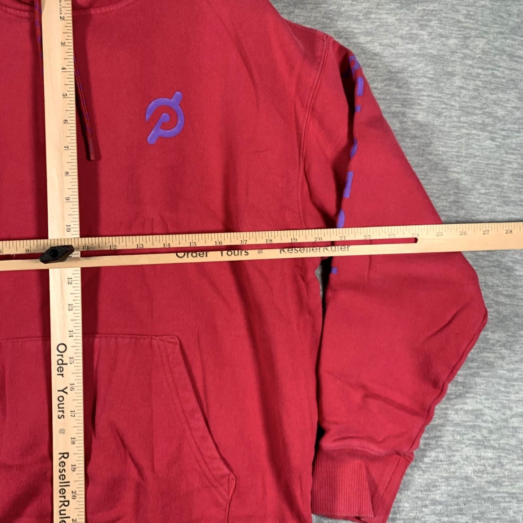 Vintage Peloton Mens Small Red Hoodie Pullover Graphics Sweatshirt Hooded Pocket Drawstring Graphic Print Size US S / EU 44-46 / 1 - 7 Thumbnail