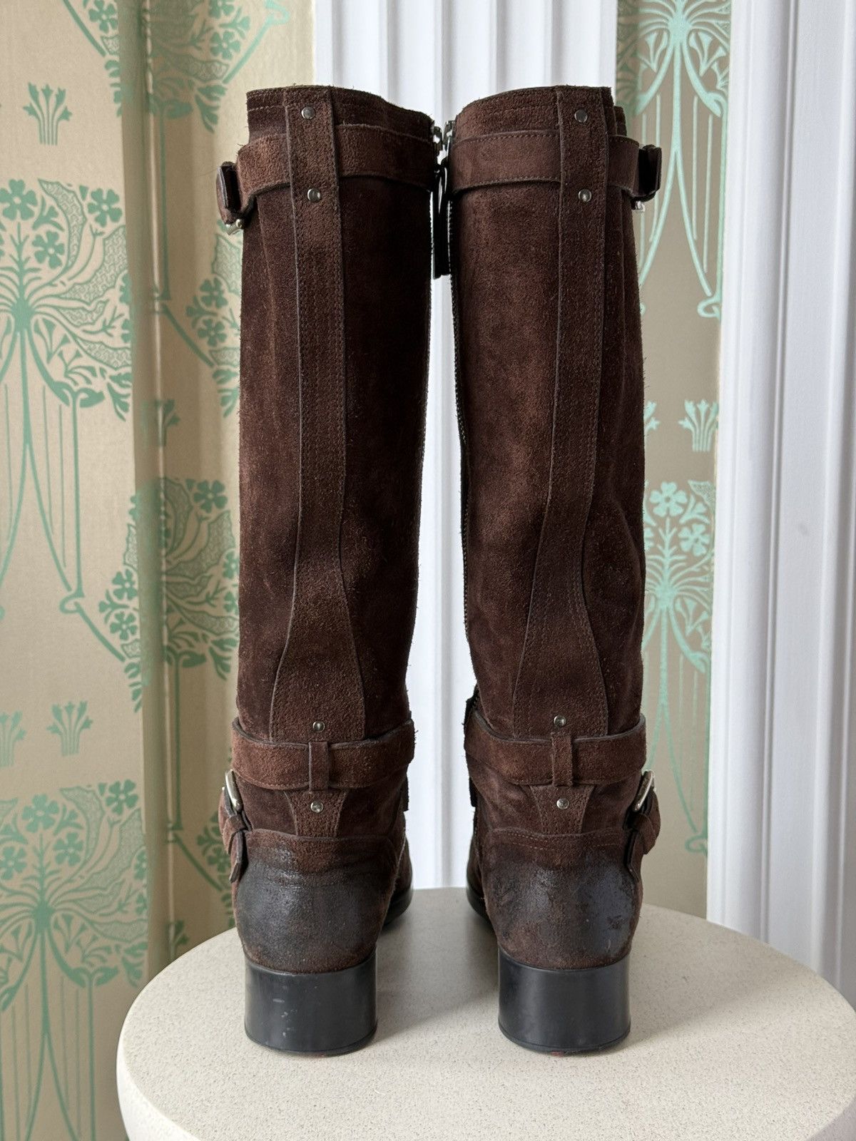 Prada Prada Sport Brown Suede and Leather Moto Knee Boots 38.5 Size US 8.5 / IT 38.5 - 3 Thumbnail