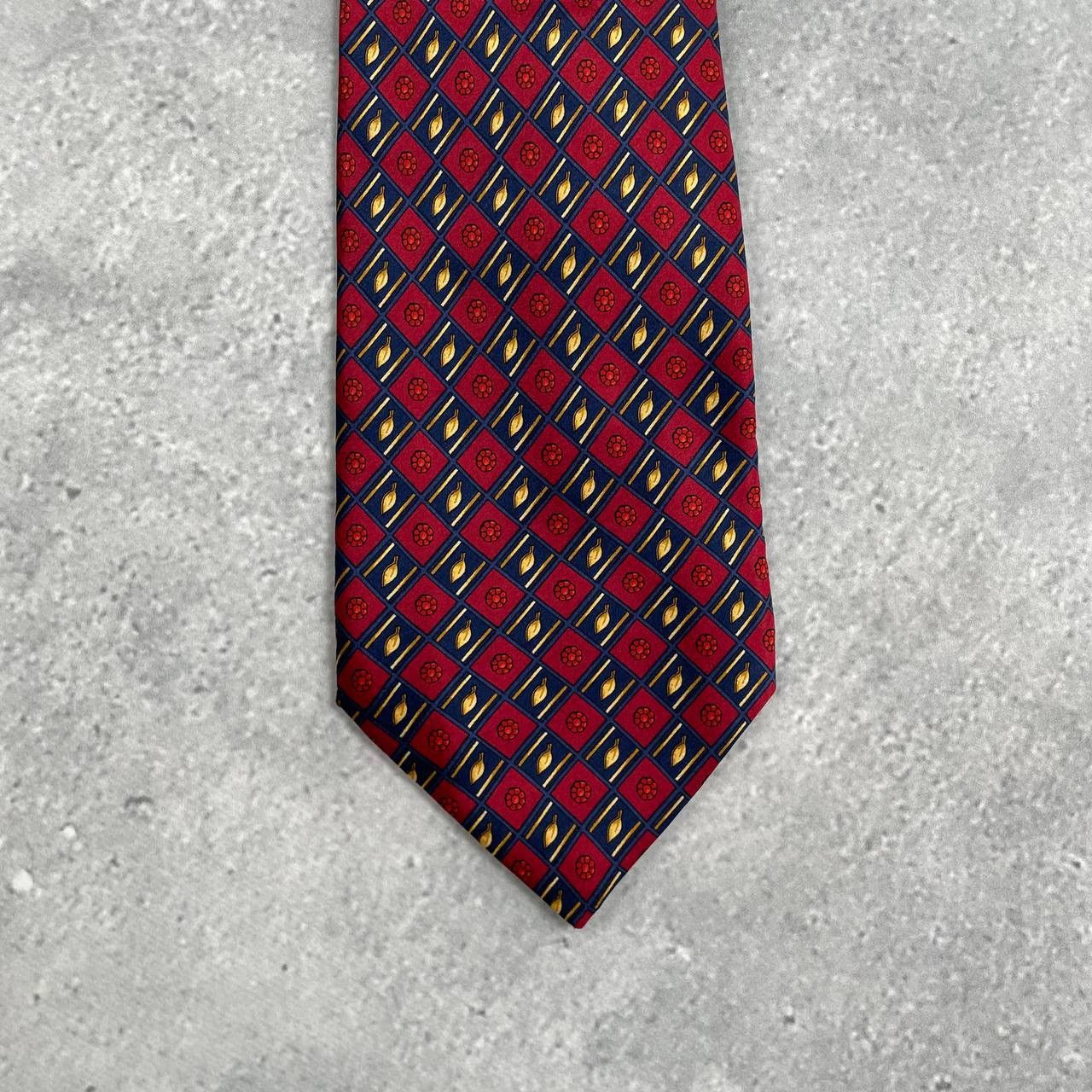 Designer × Lanvin × Vintage Vintage 90s Lanvin Paris Silk Tie Red Size ONE SIZE - 2 Thumbnail