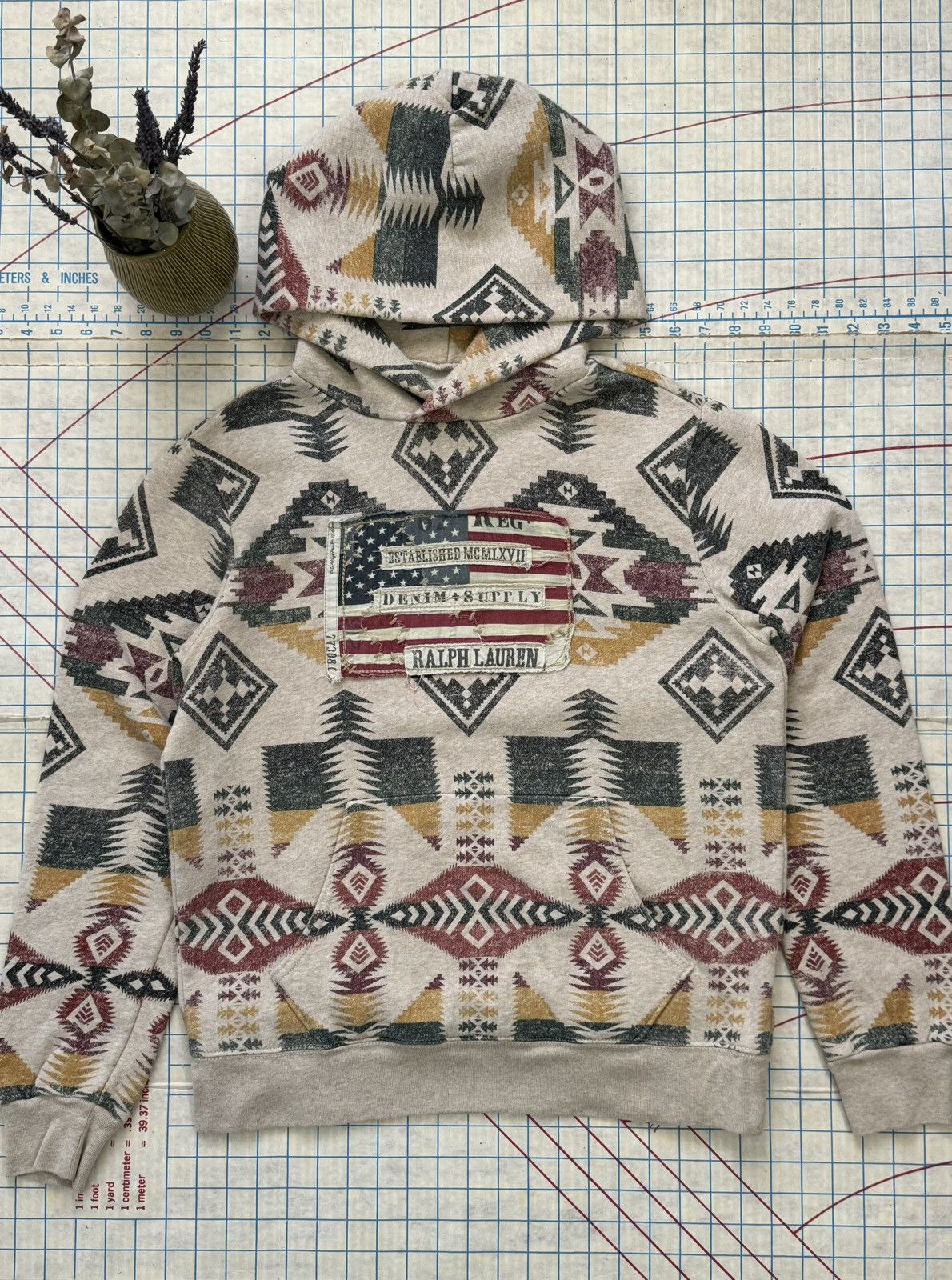 Denim Supply Ralph Lauren Navajo Print Hoodie Medium