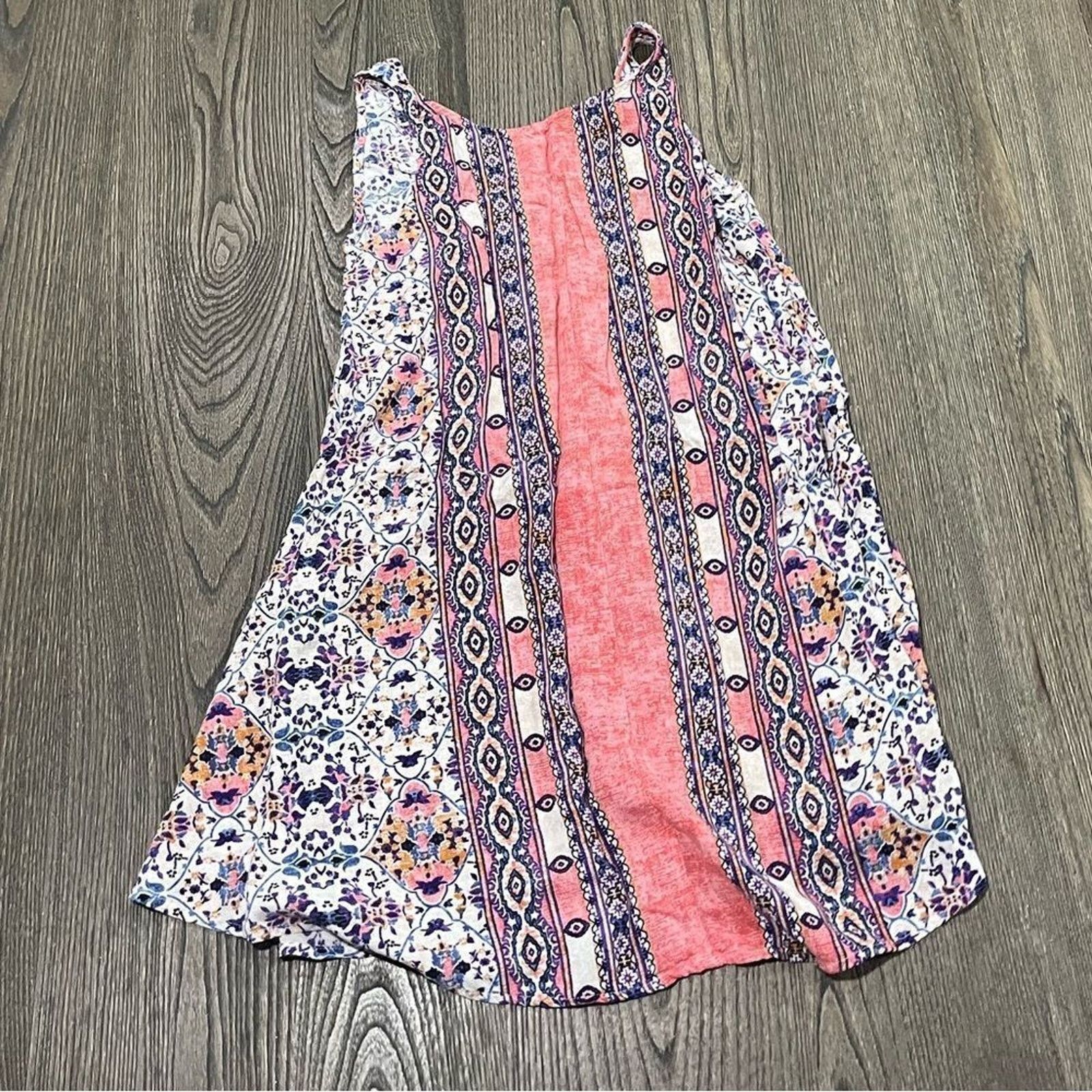 Vintage Lulu's Whisk Me Away Coral Pink Print Swing Dress Mini XS Size XS / US 0-2 / IT 36-38 - 1 Thumbnail