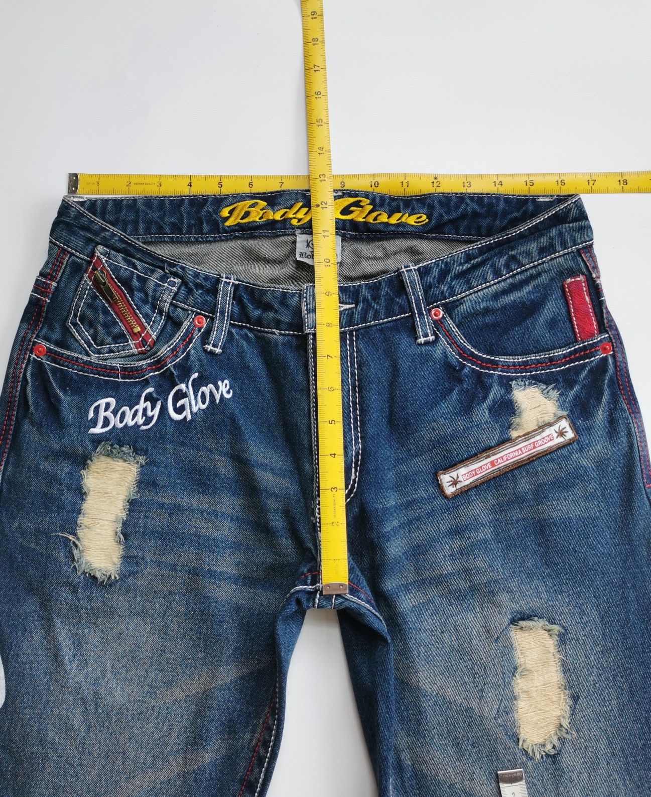 Brain Dead × Gotcha Y2K Gotcha Embroidery Print Vintage Jeans Size US 32 / EU 48 - 13 Thumbnail