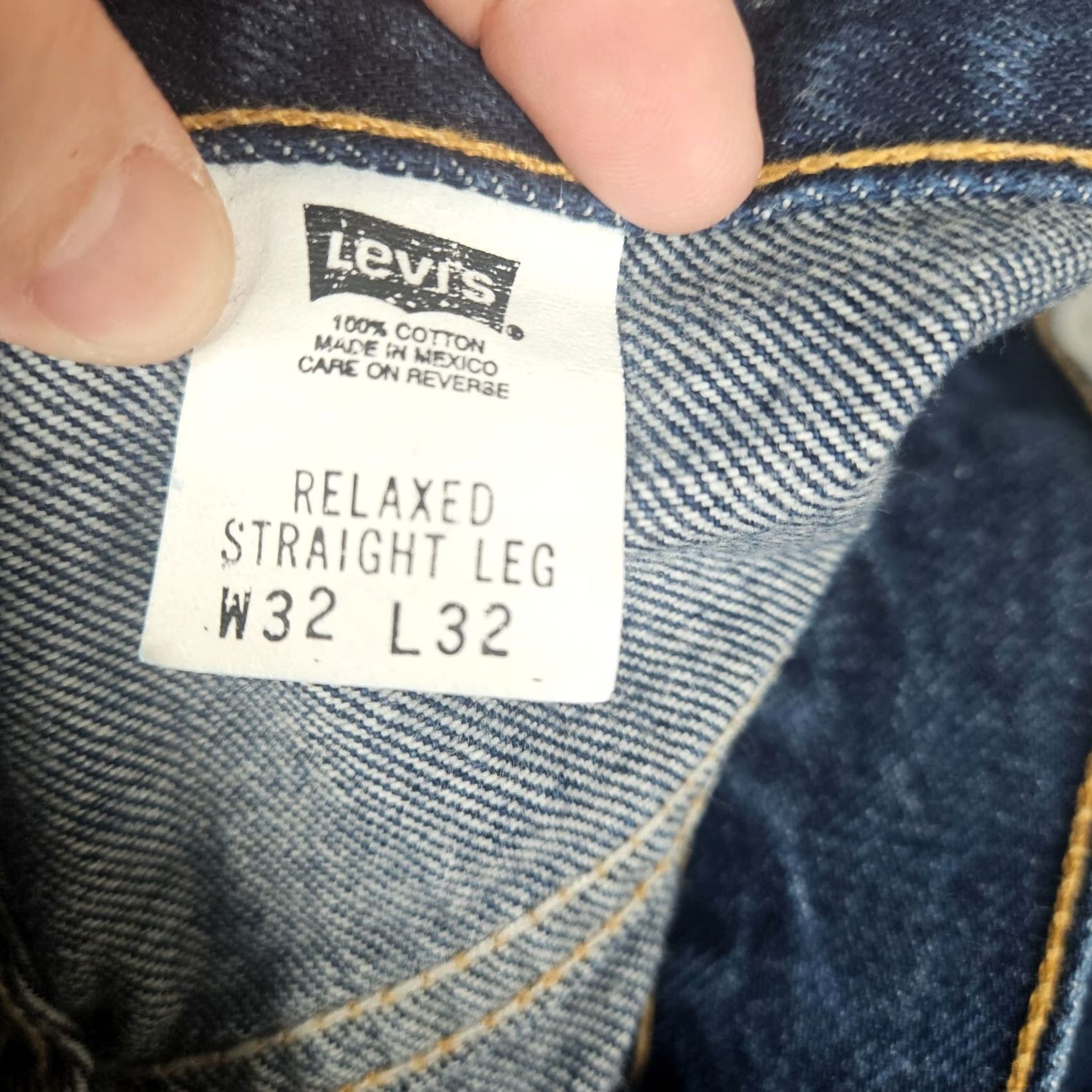 Levi's VINTAGE Levi's 647 Jeans Men 32 Blue Relaxed Straight Denim 5-Pocket 31.5" Inseam Retro 90s Theme Mens Size US 32 / EU 48 - 4 Thumbnail