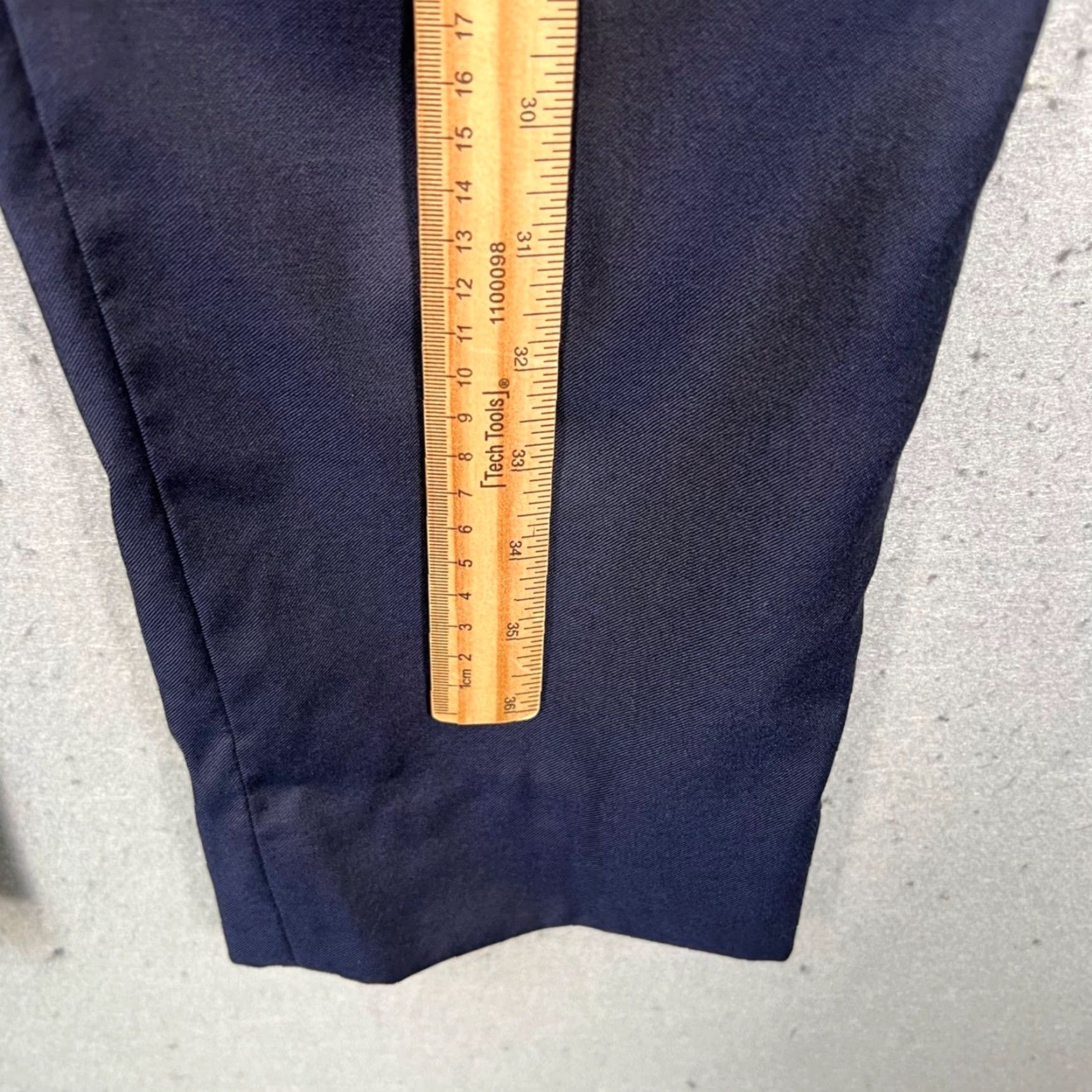 Vintage Officine Generale Mens 46 Blue Wool Dress Pants Tapered Leg Flat Front Regular Waist 31in Dress Pants Size US 30 / EU 46 - 6 Thumbnail