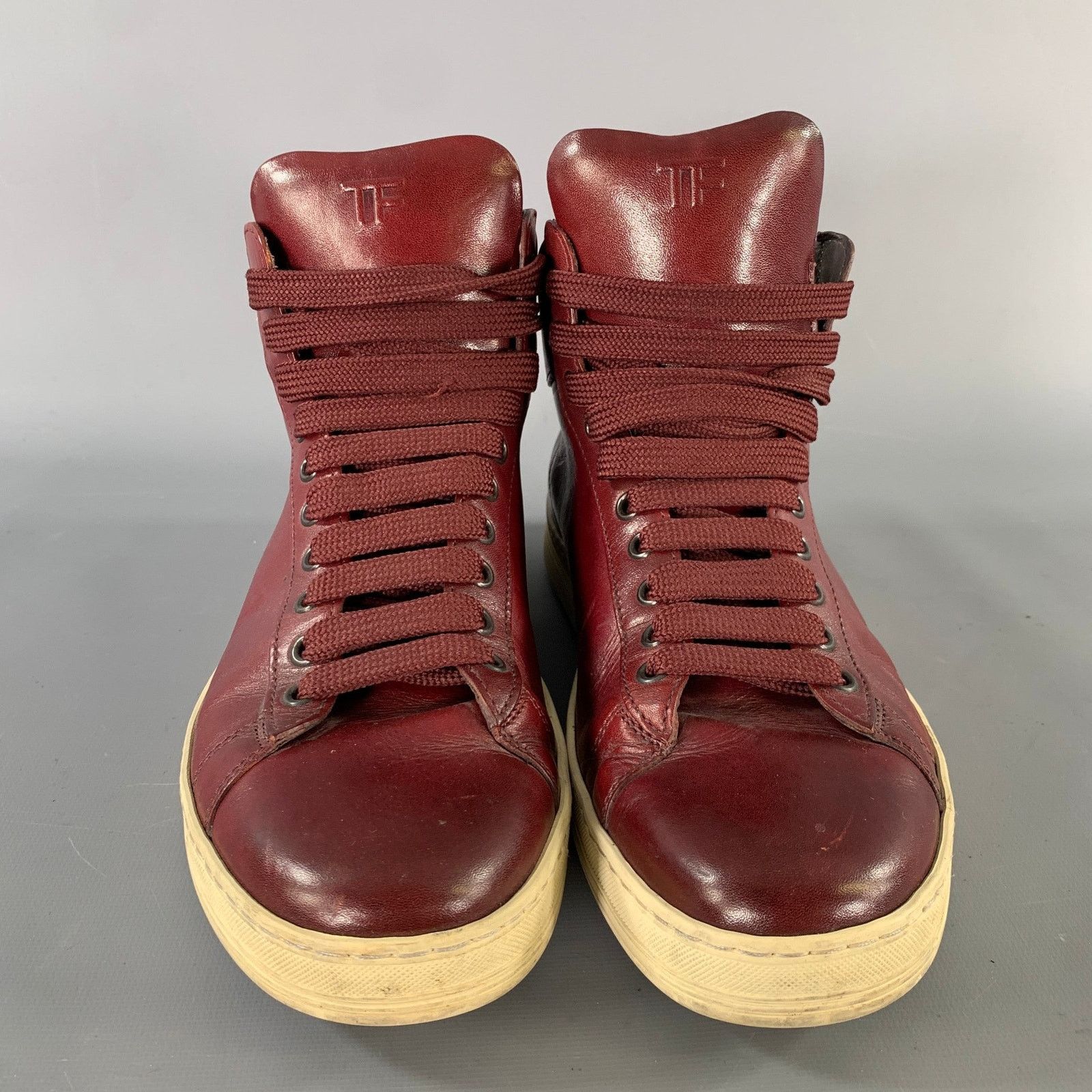 Tom Ford TOM FORD Size 8 Burgundy Leather High Top Lace Up Shoes Size US 8 / EU 41 - 4 Thumbnail