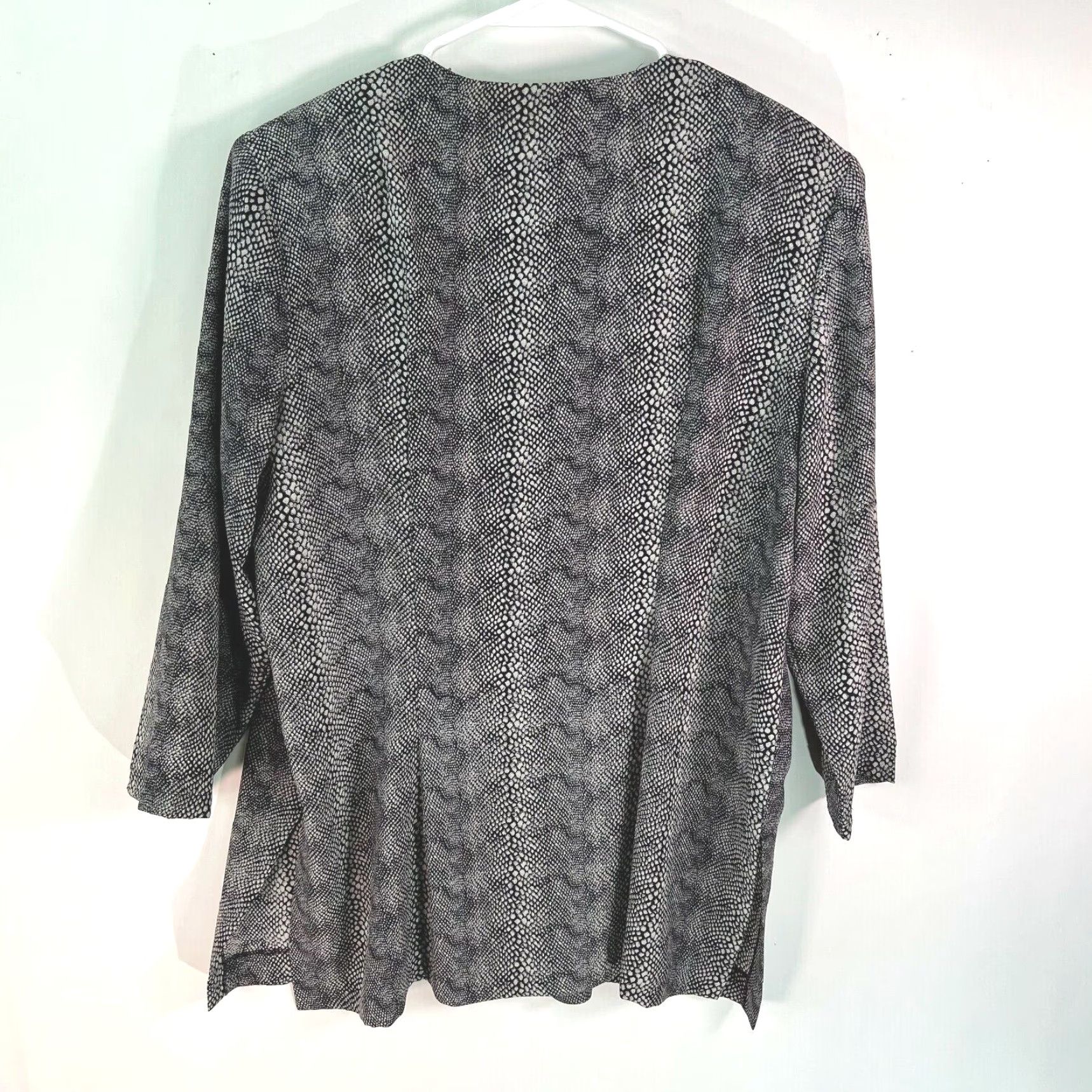 Vintage Brooke Chapman Womens Snakeskin Basic Jacket 3/4 Sleeve Lined Black Size 18 (Plus) Mens? Size XXL / US 16-18 / IT 52-54 - 2 Thumbnail