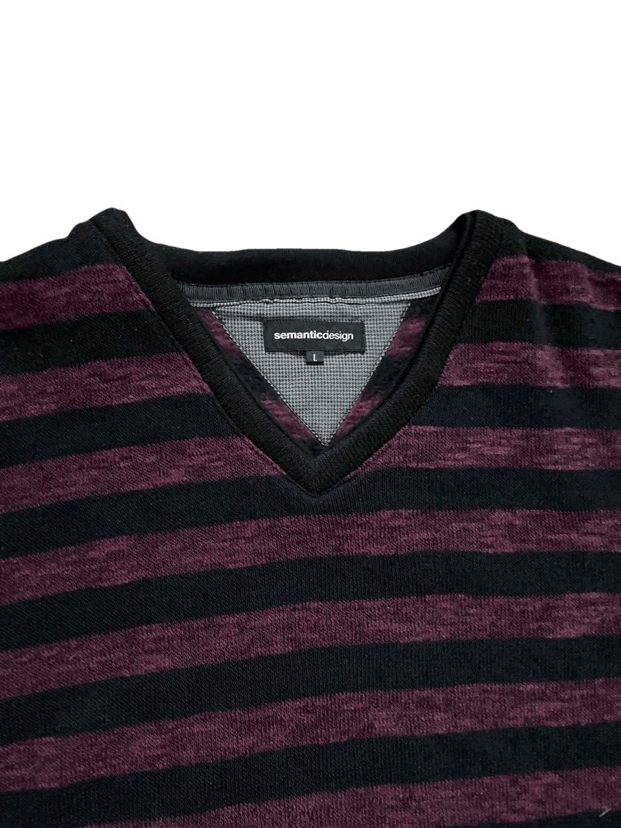 2000s V-neck border knit sweater コレクション