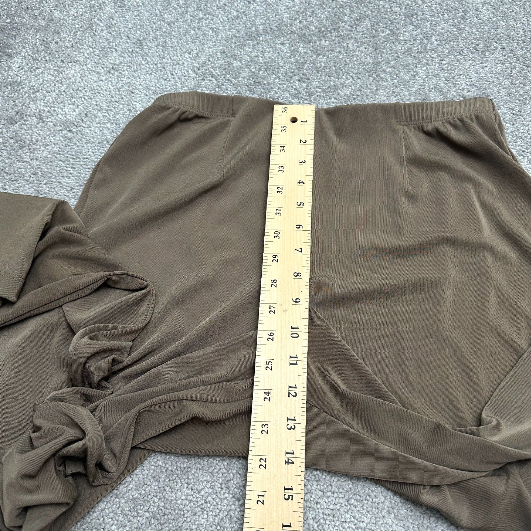 Vintage Chico's Wide Leg Palazzo Pants Womens 12 Brown Elastic Pull On 30x30 Shirt? Size 34" / US 12 / IT 48 - 7 Thumbnail