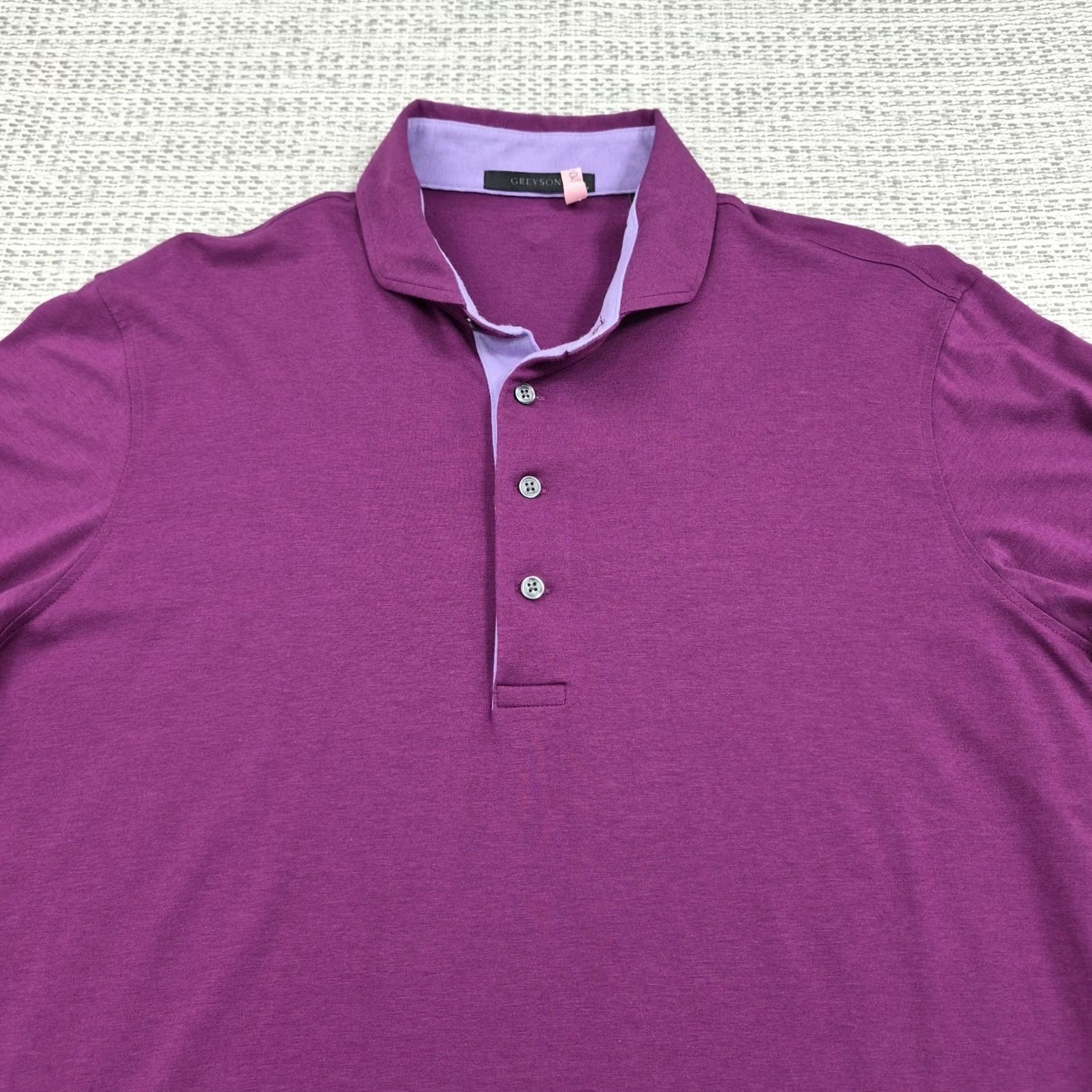 Vintage Greyson Polo Golf Shirt Mens Large Purple Pima Cotton Stretch Knit Long Sleeve Size US L / EU 52-54 / 3 - 4 Thumbnail