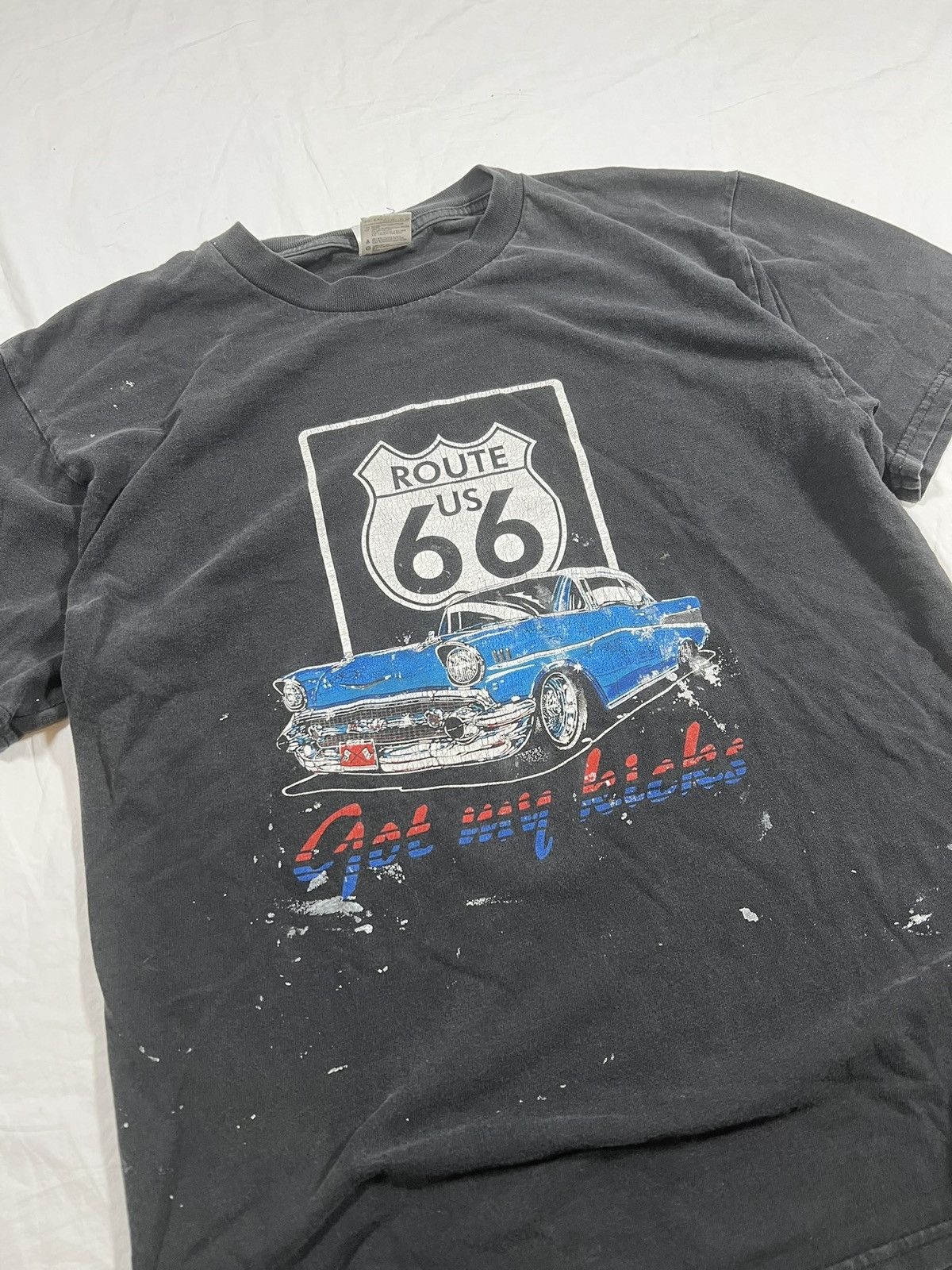 Vintage Vintage Paint Splattered ERD Style Classic Route 66 Tee Size US L / EU 52-54 / 3 - 2 Thumbnail