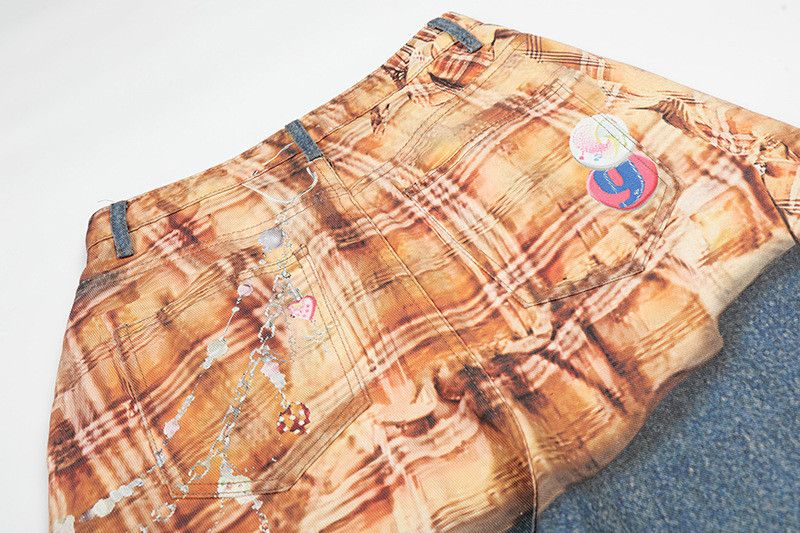 Jean American retro bear print washed distressed leg jeans Size US 32 / EU 48 - 5 Thumbnail