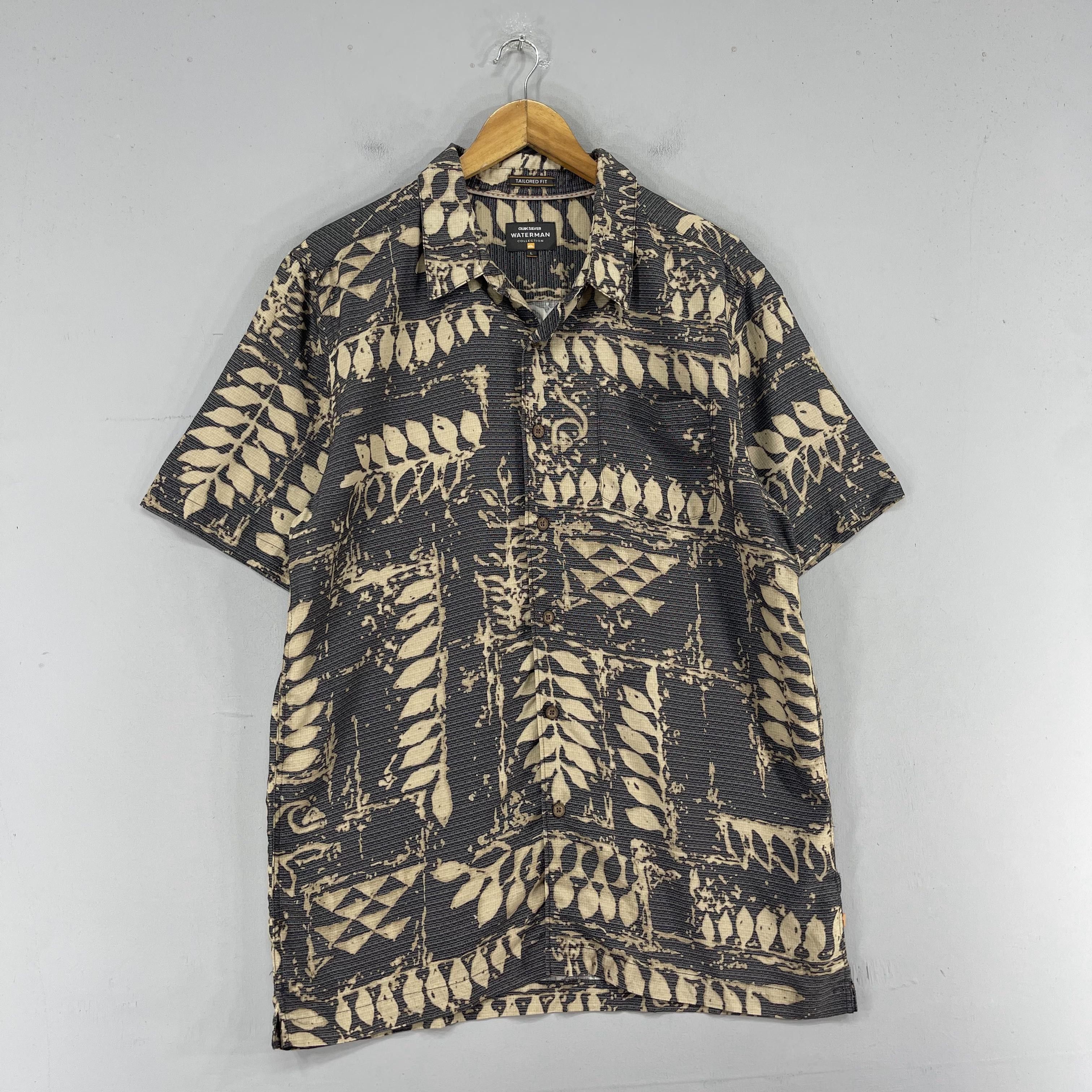 Quiksilver Vintage QUIKSILVER Waterman Flower Motive Hawaii Shirt Size US L / EU 52-54 / 3 - 4 Thumbnail