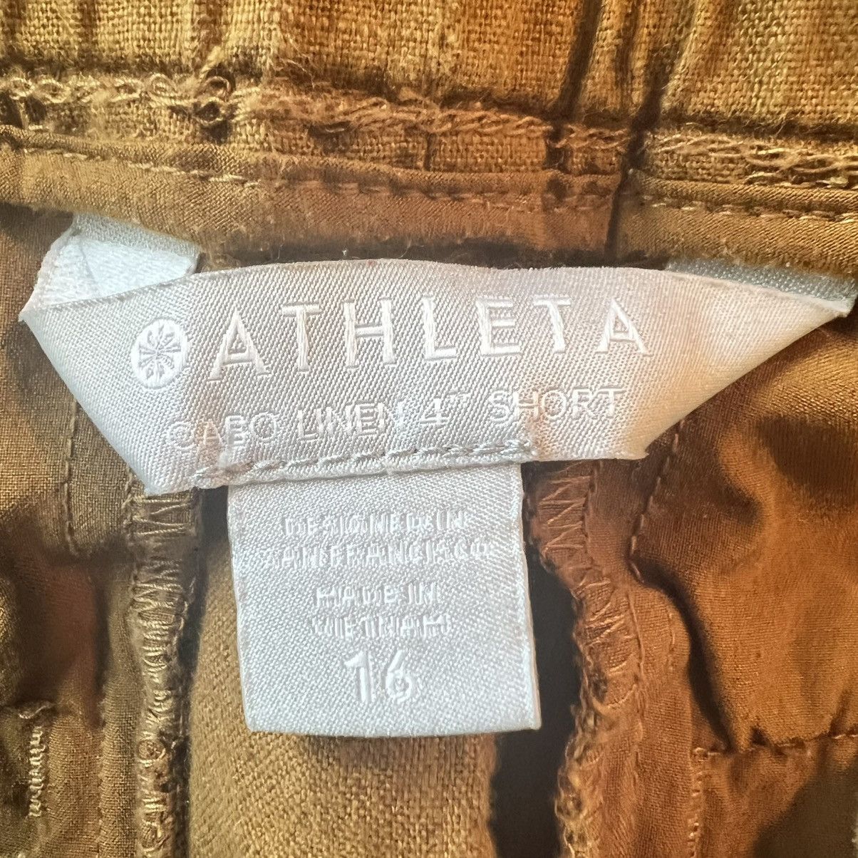 Athleta Athleta Cabo Linen 4" Shorts Golden Amber Drawstring Size 16 Size 38" / US 16 / IT 52 - 3 Thumbnail