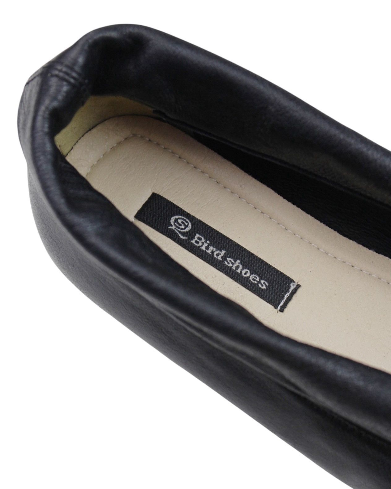 Japanese Brand 2000S BIRD SHOES PADDED-CUFF PEEP-TOE LEATHER SLIP-ON FLATS Size US 7.5 / IT 37.5 - 5 Thumbnail