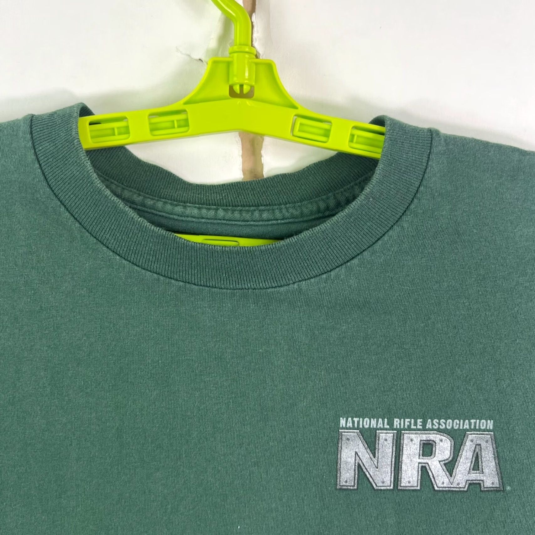 Vintage NRA Eagle Freedom T Shirt Adult M Green Logo Graphic Print Patriotic Military Flag 40 in Chest Crew Neck Short Sleeve Mens Size US M / EU 48-50 / 2 - 4 Thumbnail