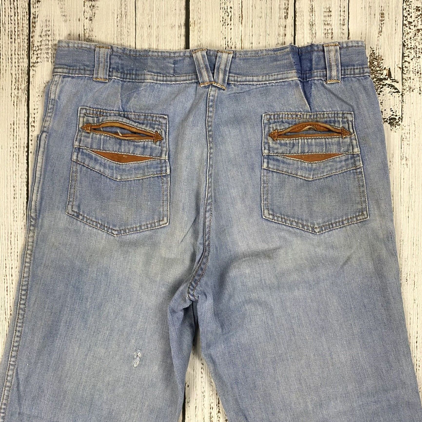 Vintage VINTAGE HUK-A-POO 1970s Disco Elephant Bell Bottom Pants Mens Light Wash Blue 34 Size US 34 / EU 50 - 2 Thumbnail