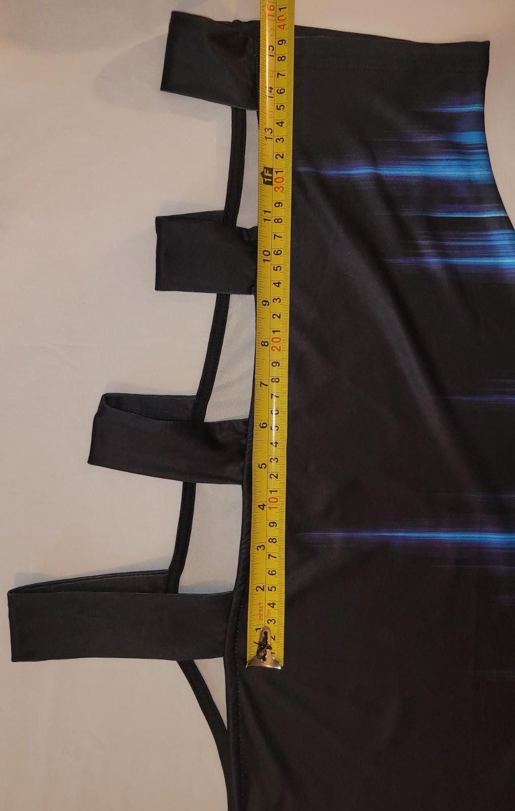 The Unbranded Brand women's 2XL blk. & blue peekaboo shoulder blouse 3/4 sleeve Size XXL / US 16-18 / IT 52-54 - 3 Thumbnail