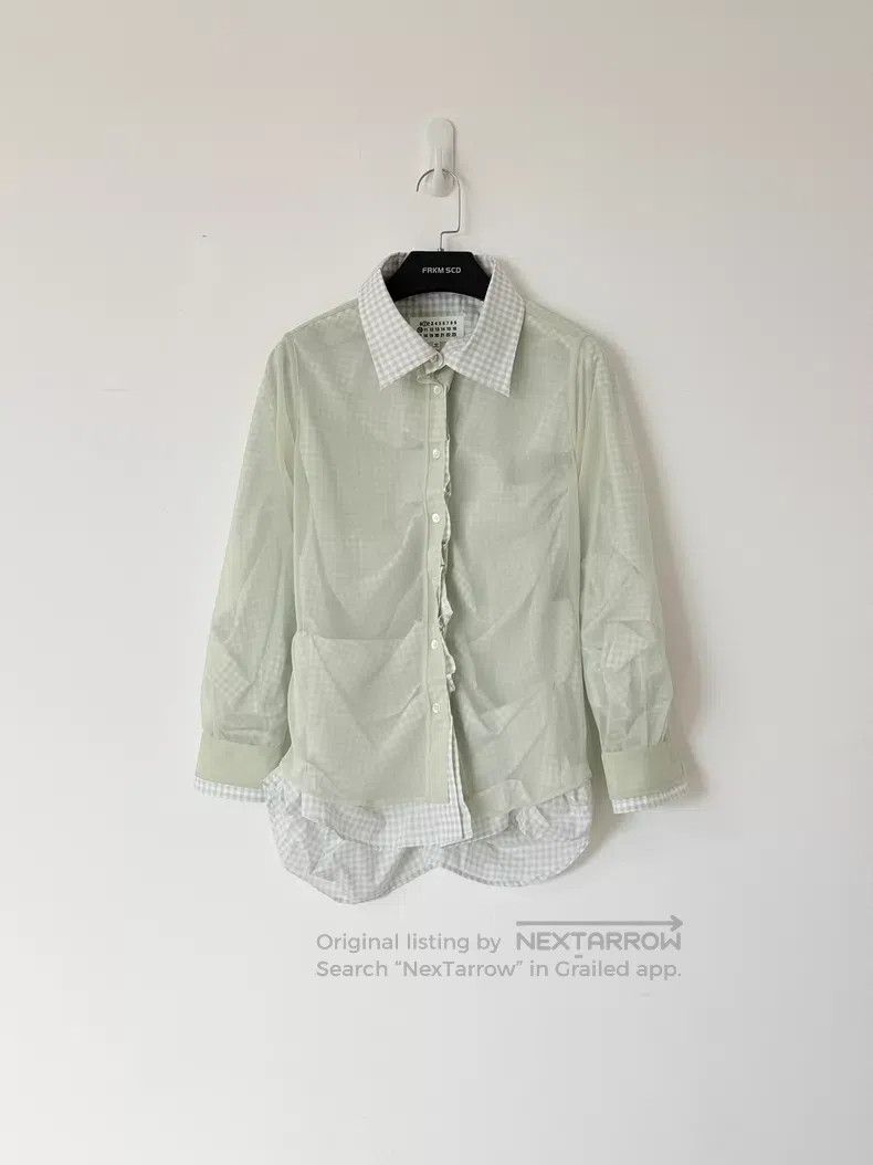 Maison Margiela Maison Margiela 25SS show tulle plaid double shirt| Size S / US 4 / IT 40 - 1 Thumbnail
