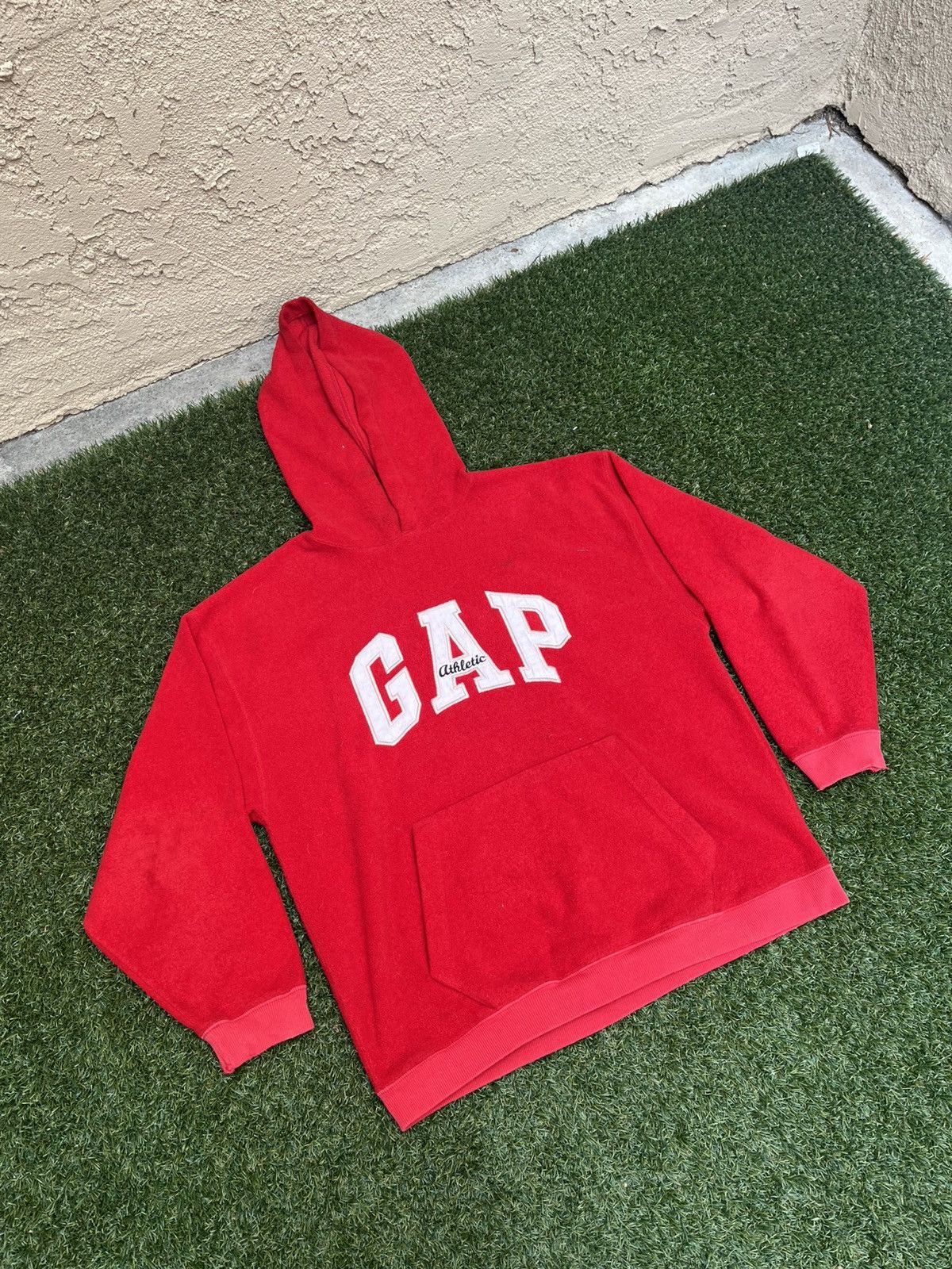 Gap × Vintage VTG 90’s GAP Red Fleece Pullover Hoodie Size US S / EU 44-46 / 1 - 2 Thumbnail