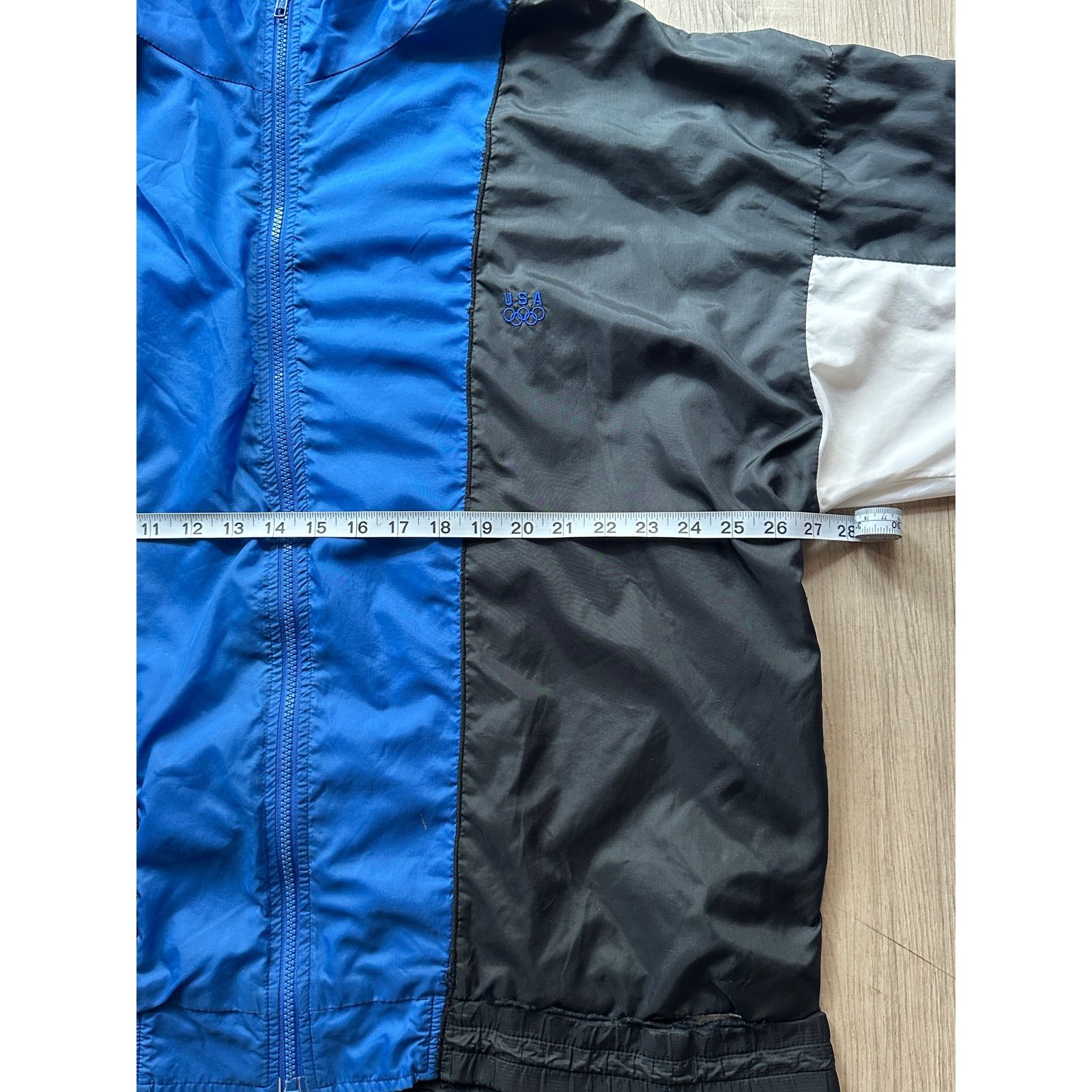 Adidas Vintage USA Olympics Adidas Black Blue Windbreaker Jacket Size US XL / EU 56 / 4 - 4 Thumbnail