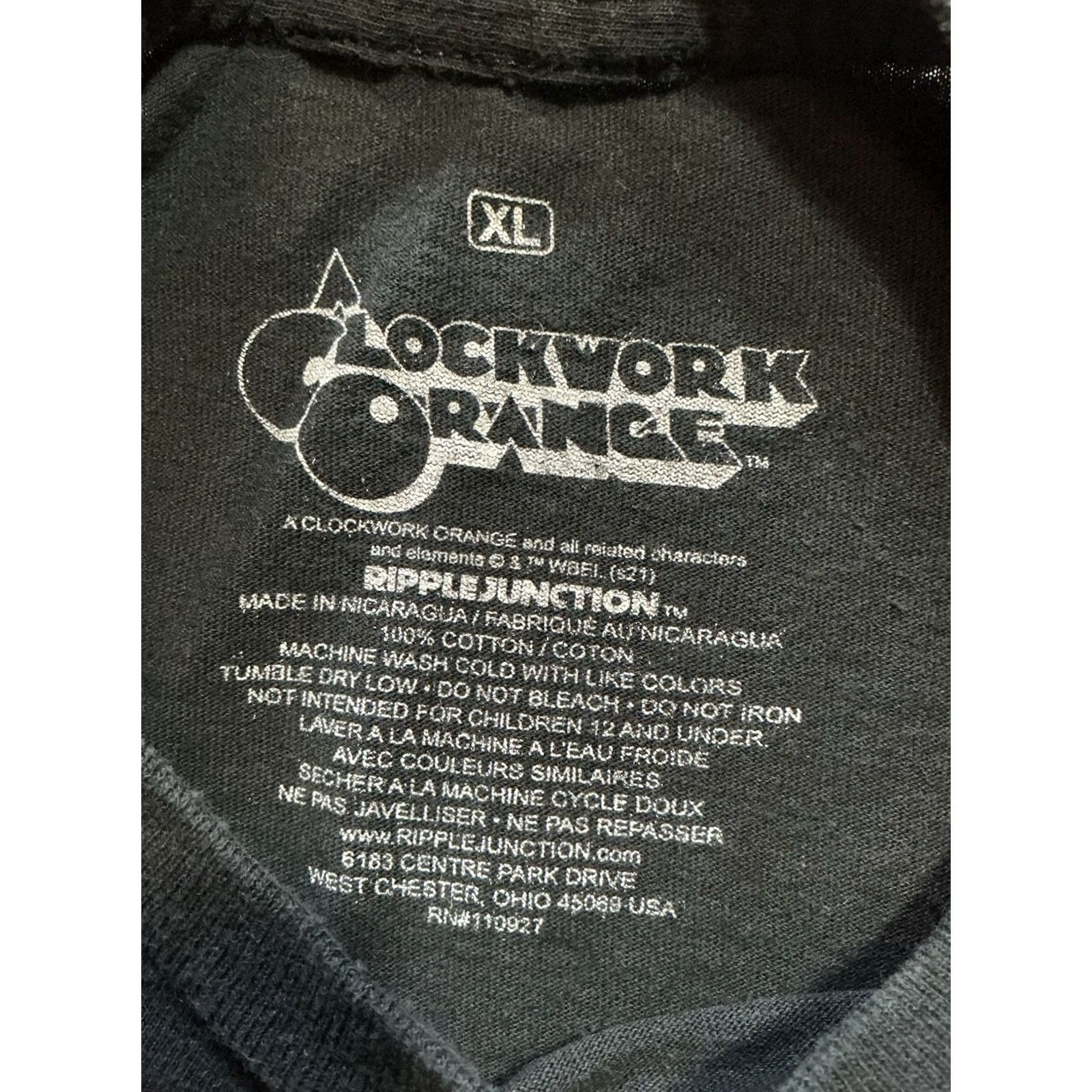 Ripple Junction VINTAGE Ripple Junction A Clockwork Orange Stanley Kubrick Sci Fi Movie Film Black T-Shirt XL Mens Size US XL / EU 56 / 4 - 6 Thumbnail