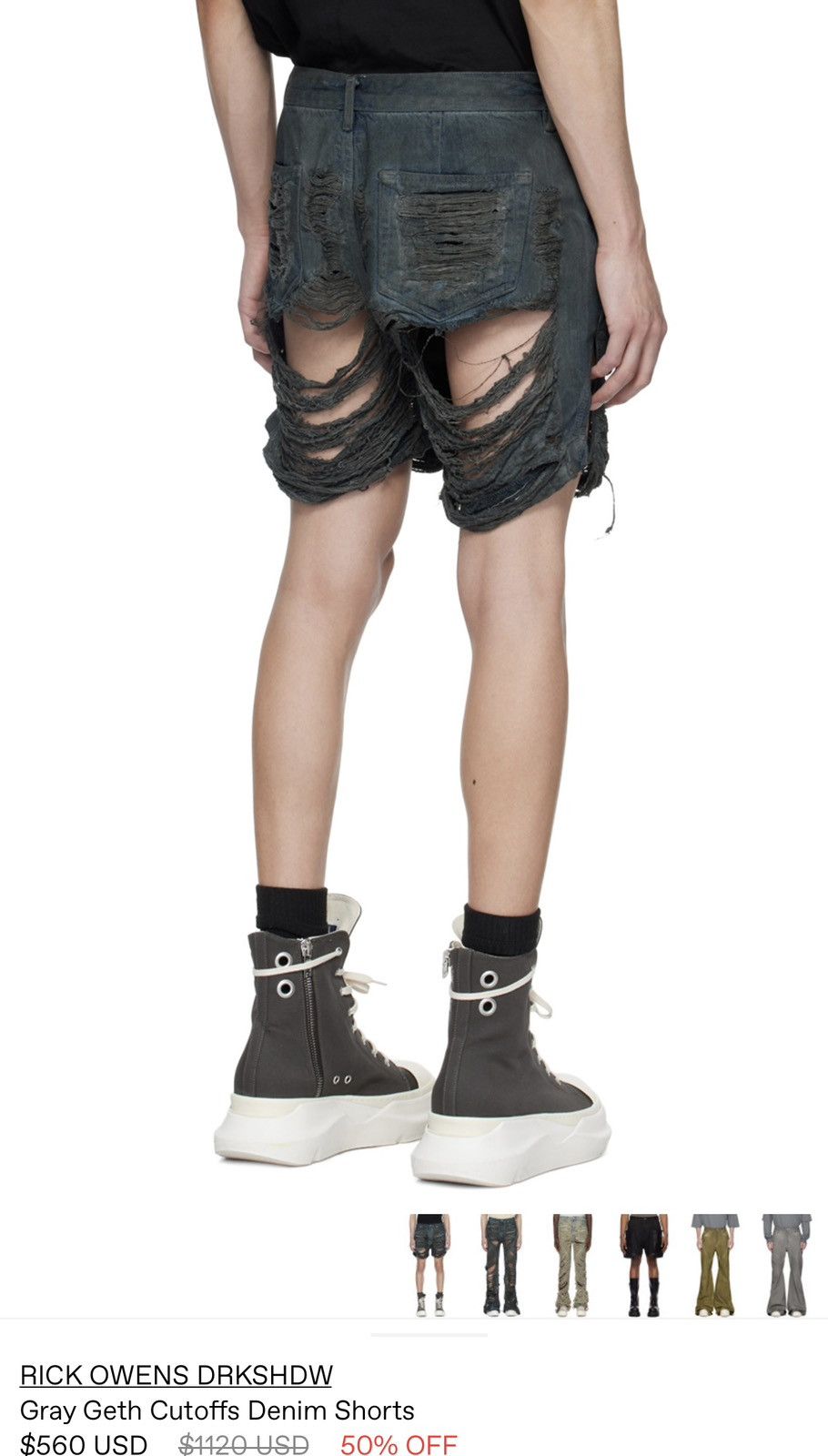 Rick Owens Drkshdw Drkshdw Distressed Cutoff Shorts Size US 31 - 5 Thumbnail