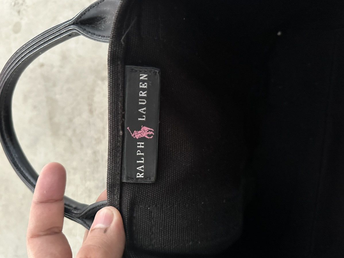 Designer × Ralph Lauren Ralph Lauren Big Embroidered Pink Pony Mini Canvas Tote Bag Size ONE SIZE - 3 Thumbnail