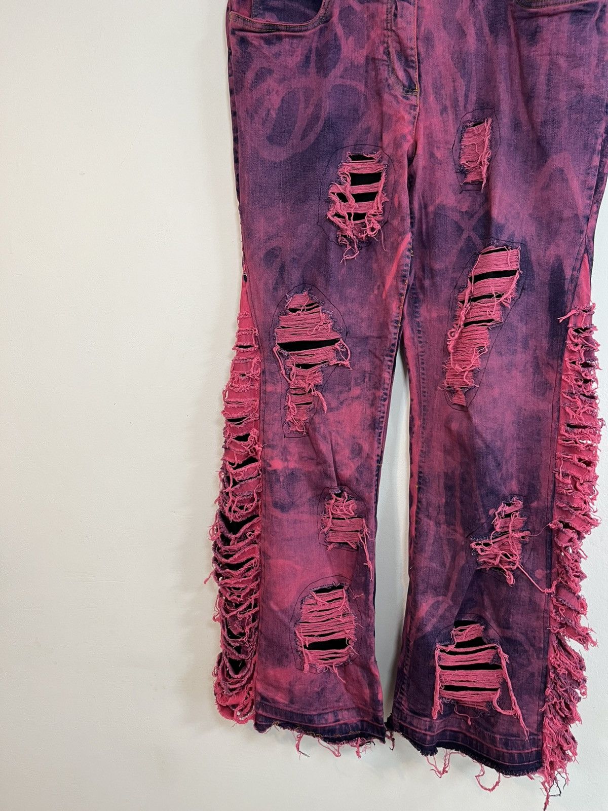 Other RARE Opium Handmade Ripped Jeans Archive Flared Denim Size US 34 / EU 50 - 3 Thumbnail