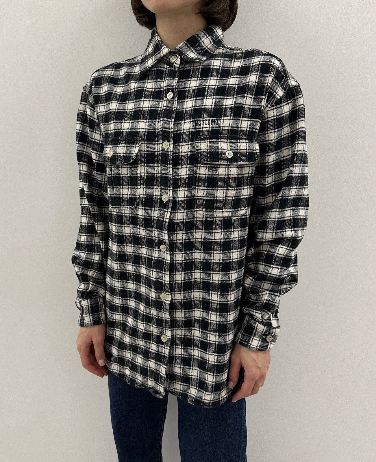 Moschino Vintage 90s Moschino Jeans Flanel Shirt Checked Womens Size M / US 6-8 / IT 42-44 - 1 Thumbnail