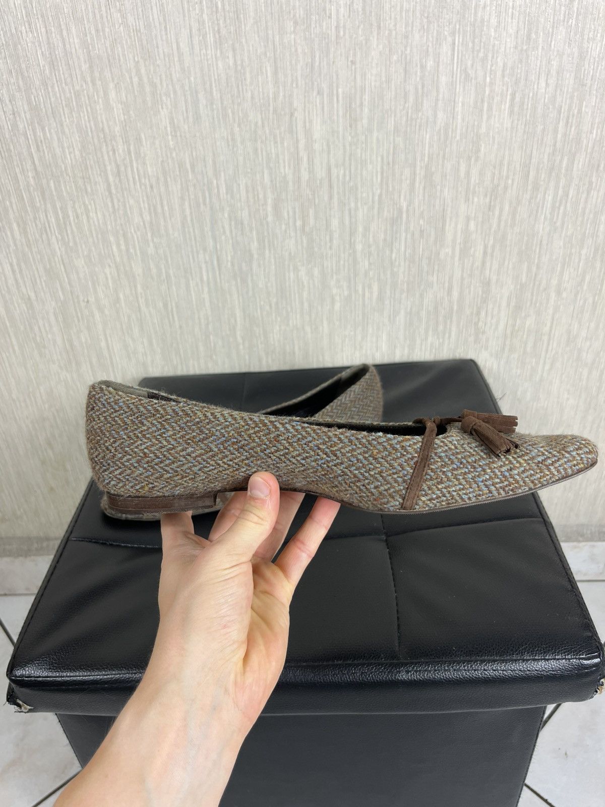 Harris Tweed × Ralph Lauren × Vintage Vintage Ralph Lauren wool Harris Tweed flats y2k ballerinas Size US 9 / IT 39 - 13 Thumbnail