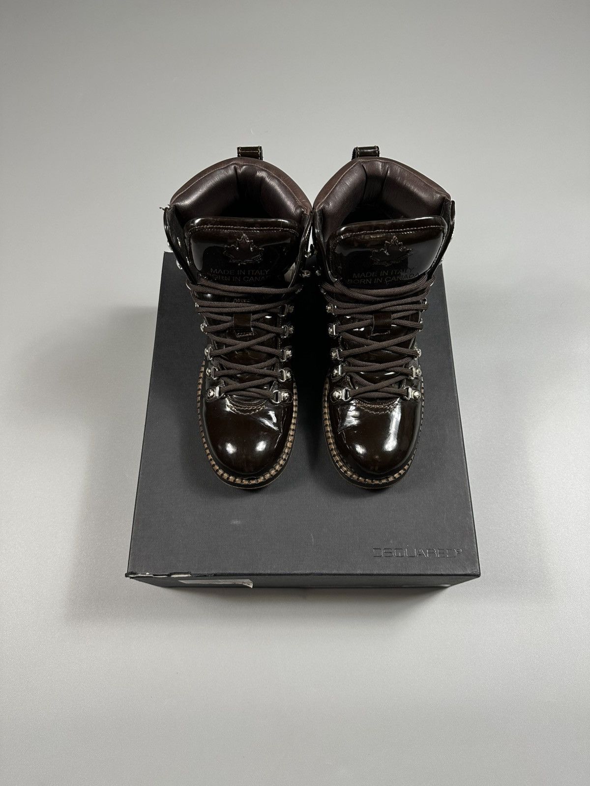Dsquared2 Dsquared2 Patent Leather Brown Ankle Boots Size US 7.5 / EU 40-41 - 14 Thumbnail