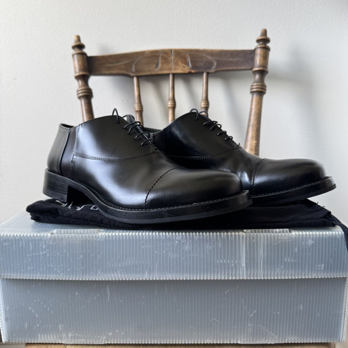 Miu Miu Miu Miu 1990’s Bi-Color Black/Brown Oxford Leather Shoes Size US 9.5 / EU 42-43 - 2 Thumbnail
